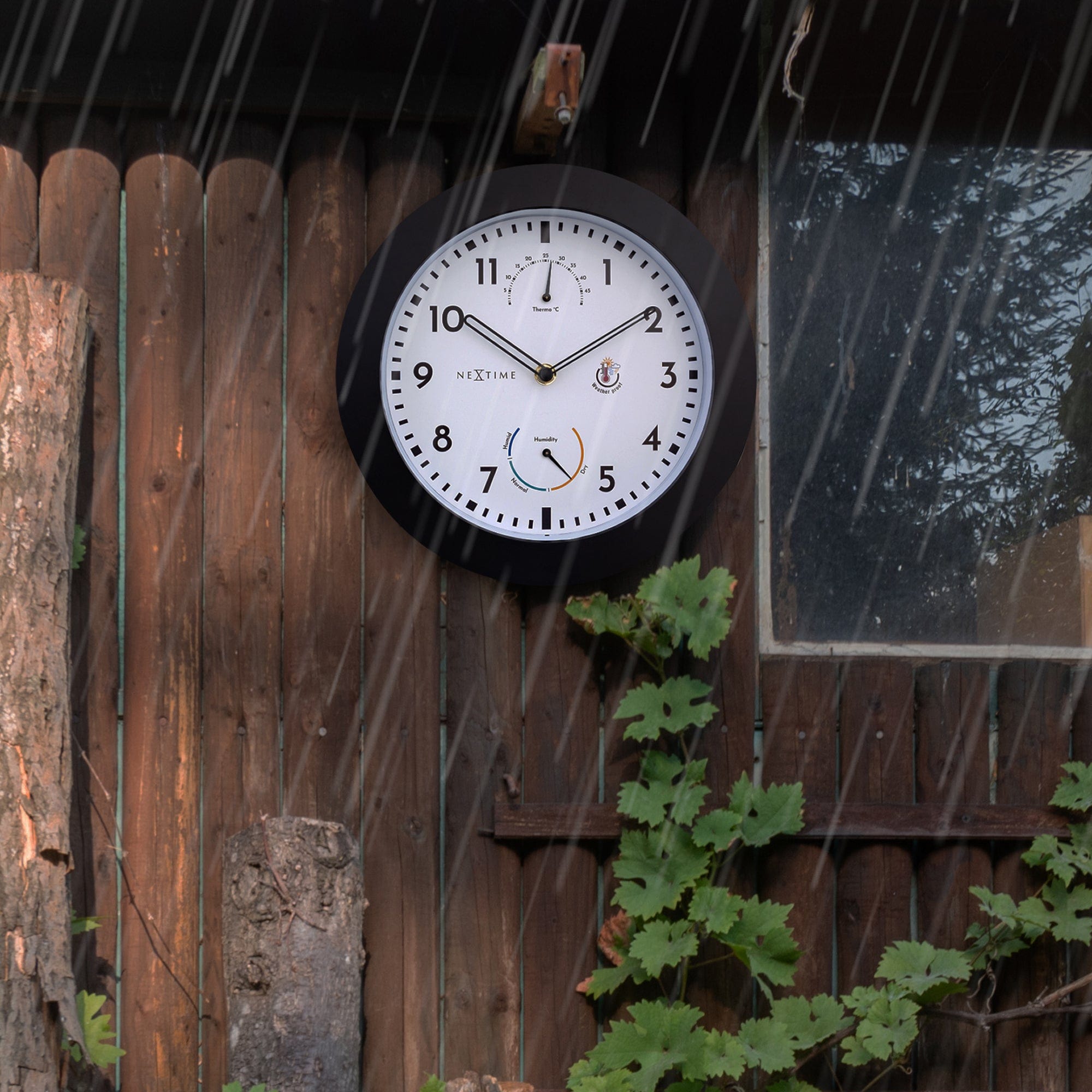 nextime-daisy-wetterstation-wanduhr-25-5-cm-wetterfest-schwarz image 4