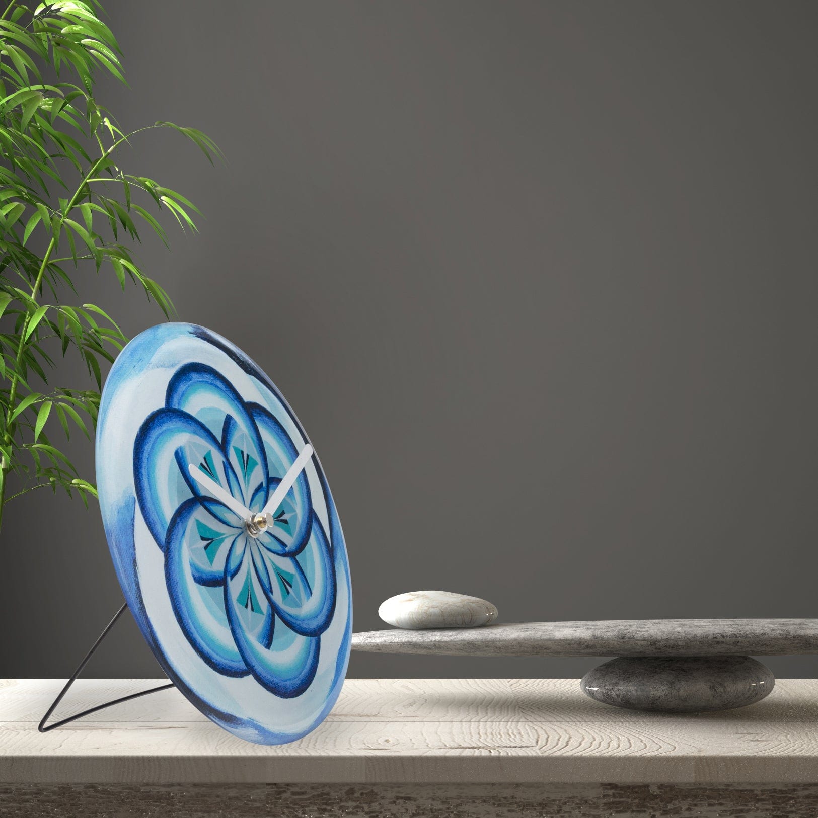 nextime-cosmo-table-tisch-wanduhr-20cm-blau-tempered-glass-lautlos image 4