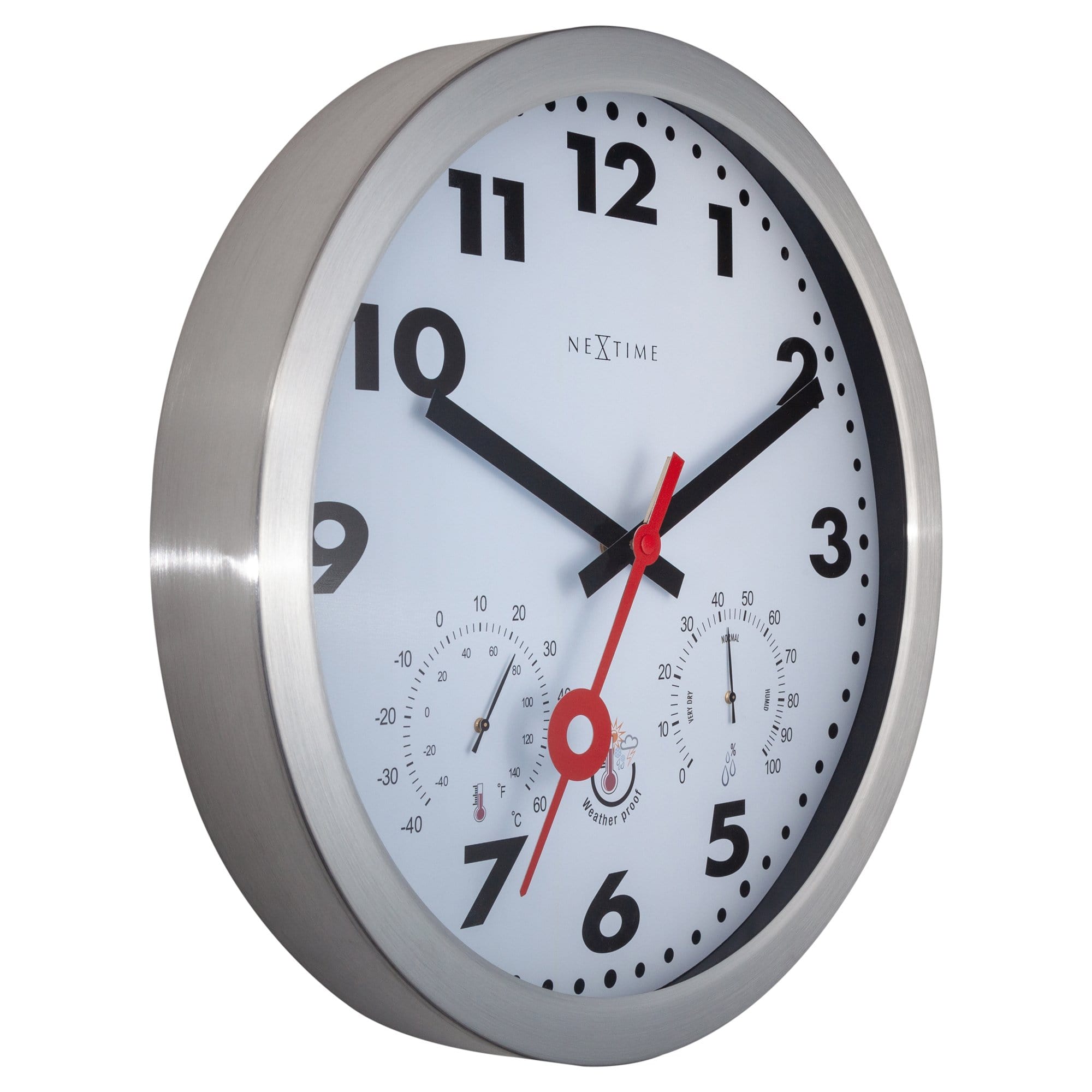nextime-clematis-wetterstation-garten-wanduhr-35-cm-aluminium-wetterfest image 2