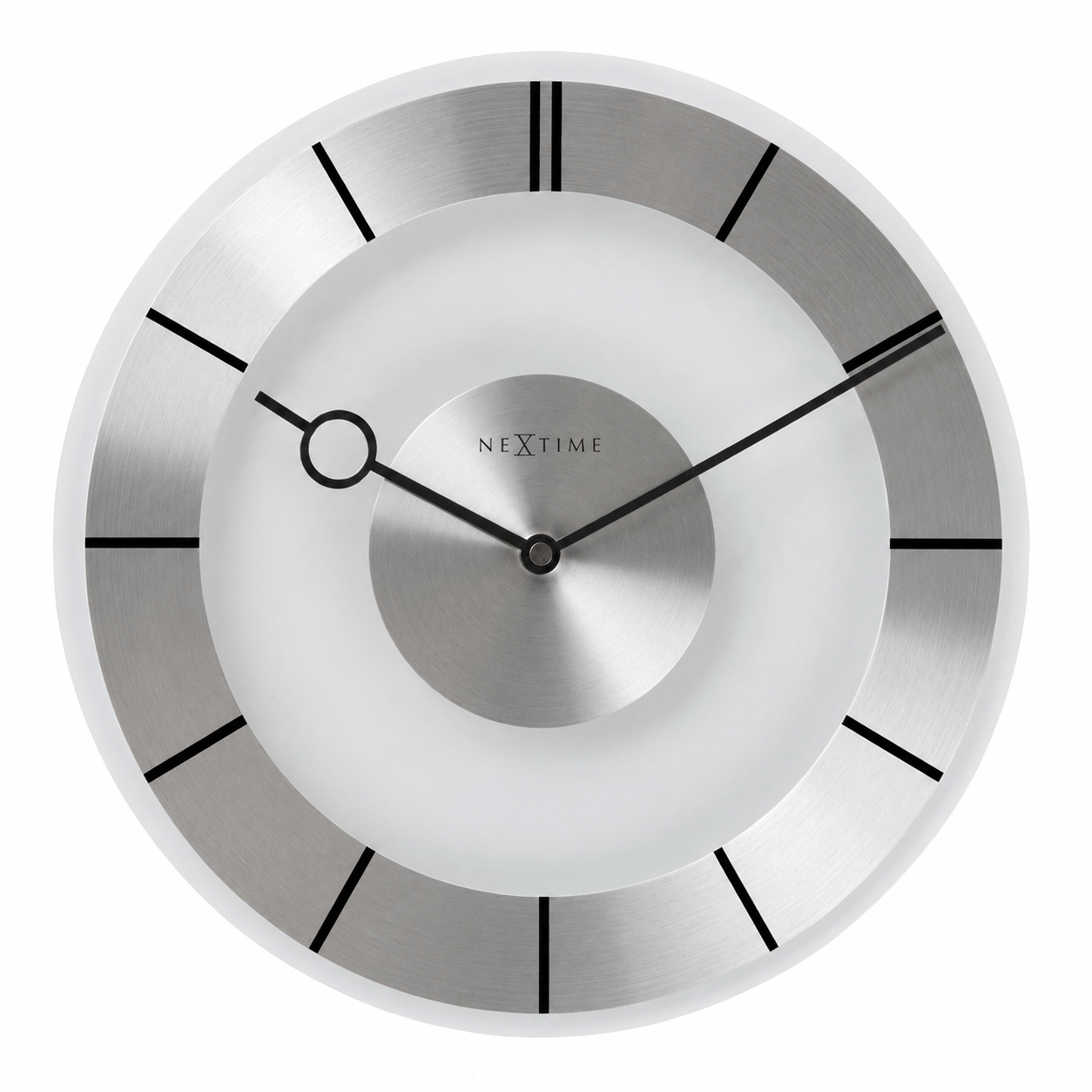 nextime-retro-wanduhr-31-cm-glas-und-aluminium-60s-design image 8
