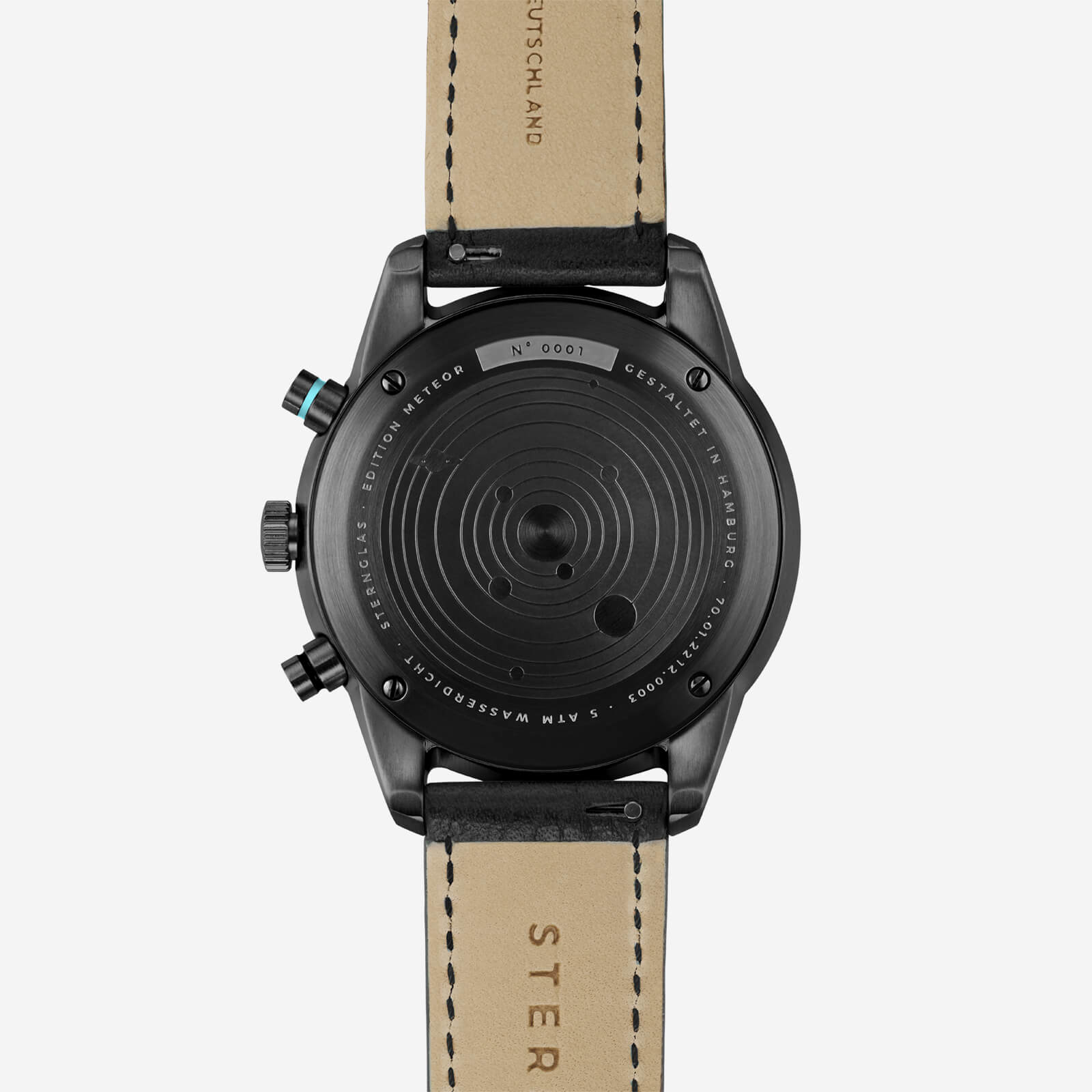 sternglas-tachymeter-edition-meteor-armbanduhr-42-mm-schwarz-pvd-leder image 7