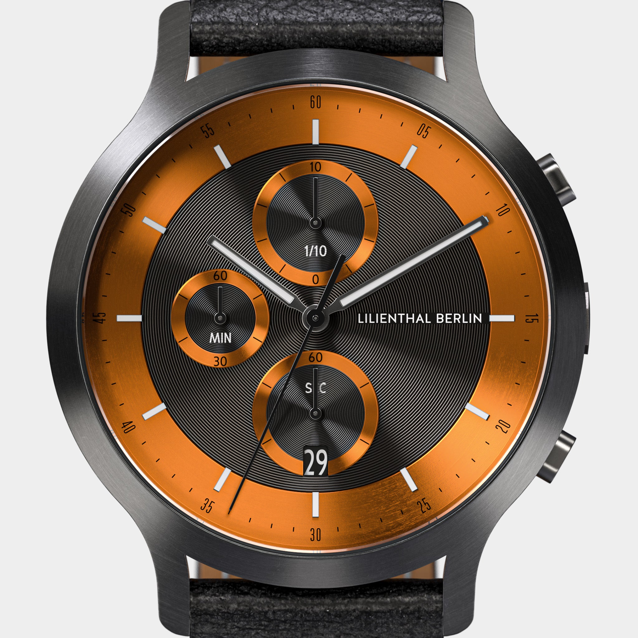 lilienthal-berlin-chronograph-lp-dark-silver-orange-edelstahl-chronograph image 6