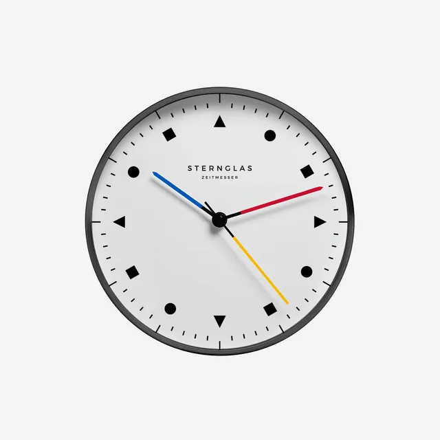 sternglas-zirkel-edition-bauhaus-wanduhr-25-cm-aluminium image 1