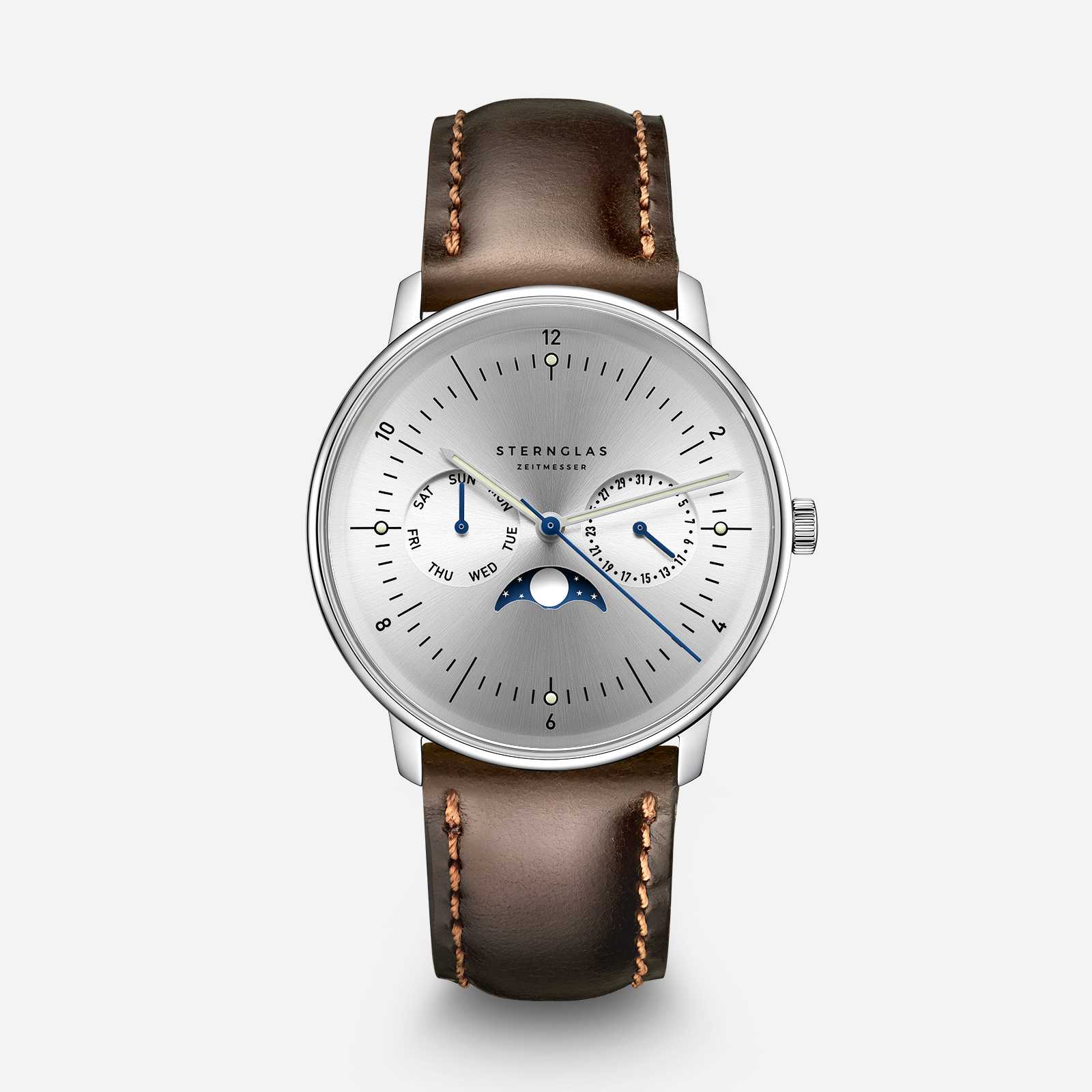 sternglas-naos-mondphase-herrenuhr-38-mm-mondsilber-leder image 1