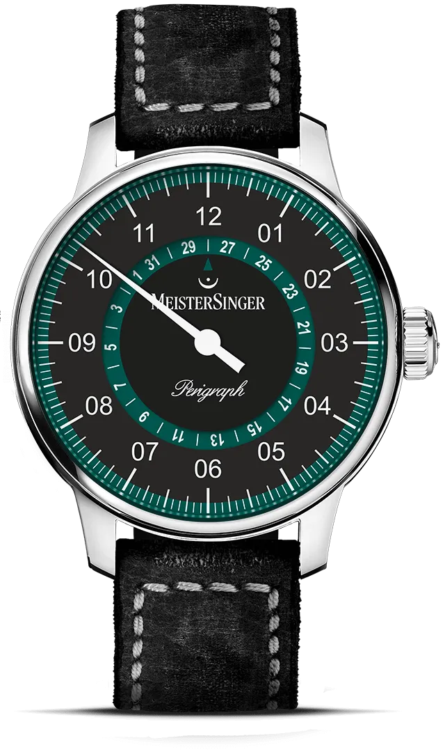 meistersinger-perigraph-einzeiger-armbanduhr-schwarz-mit-petrol image 1