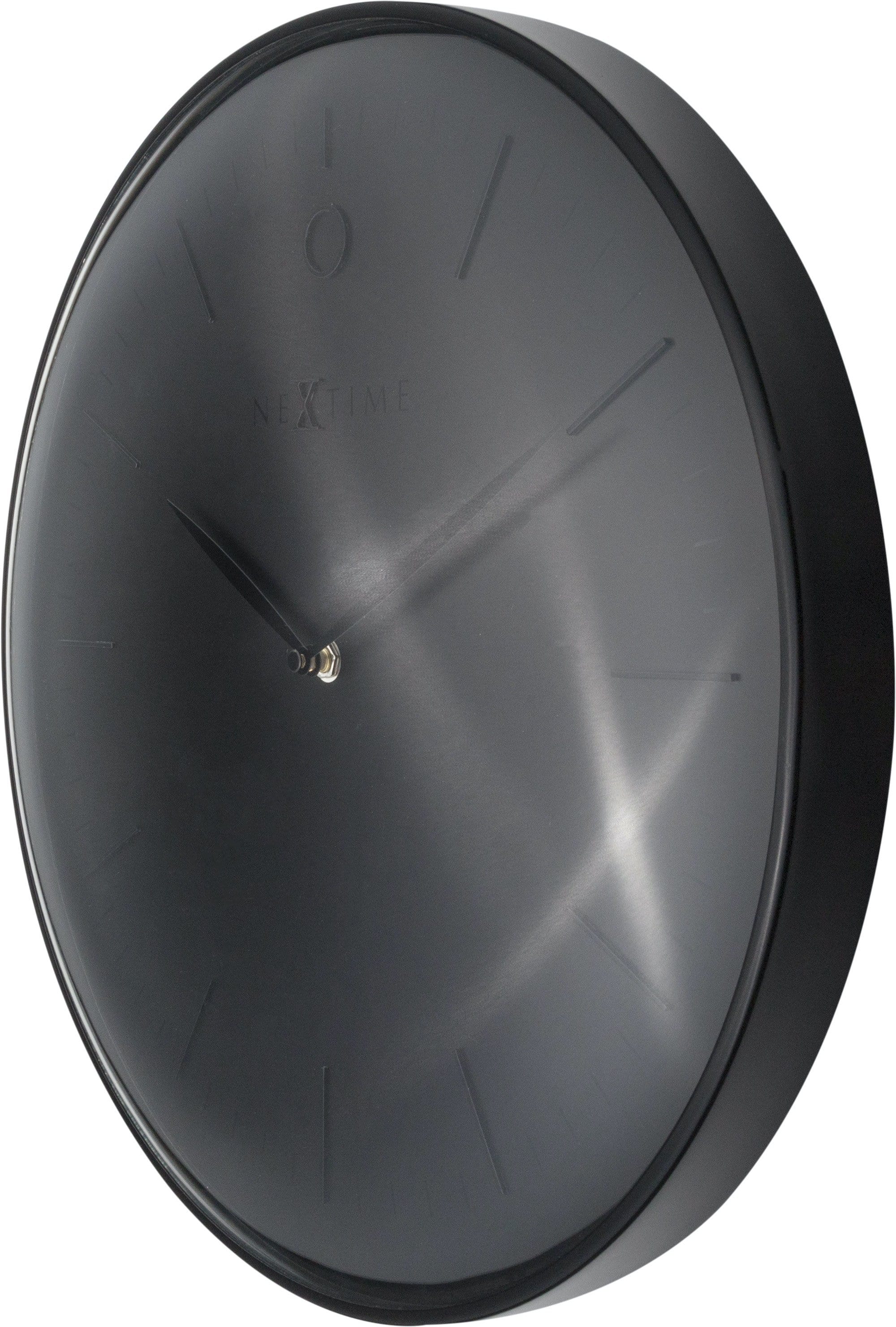 nextime-glamour-wanduhr-40-cm-metall-domglas-schwarz-leise image 6