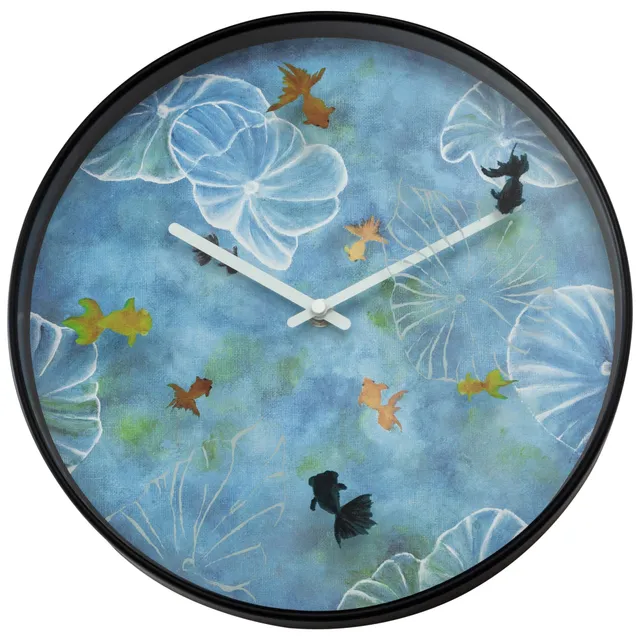 nextime-pond-wanduhr-30-cm-analog-blau-kunststoff-lautlos image 1