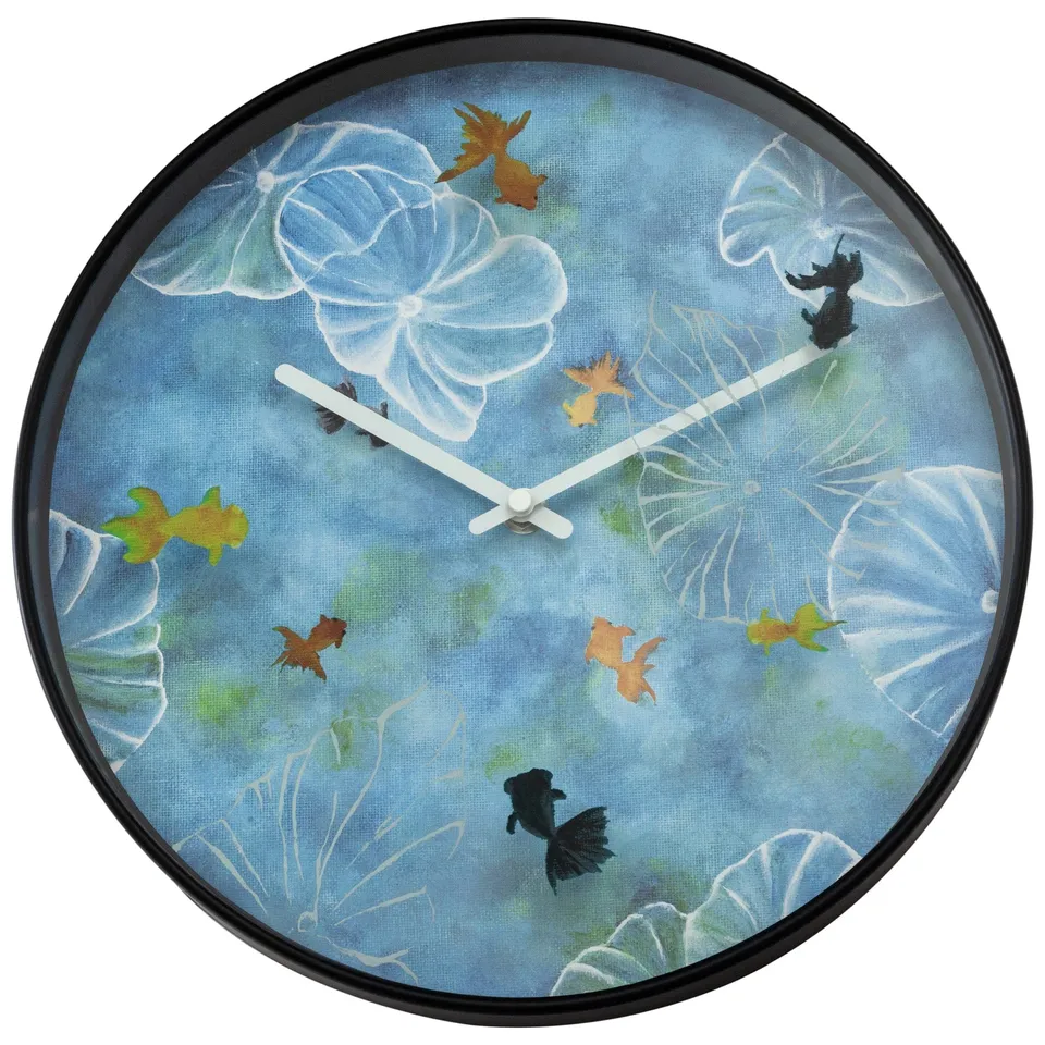 nextime-pond-wanduhr-30-cm-analog-blau-kunststoff-lautlos image 1