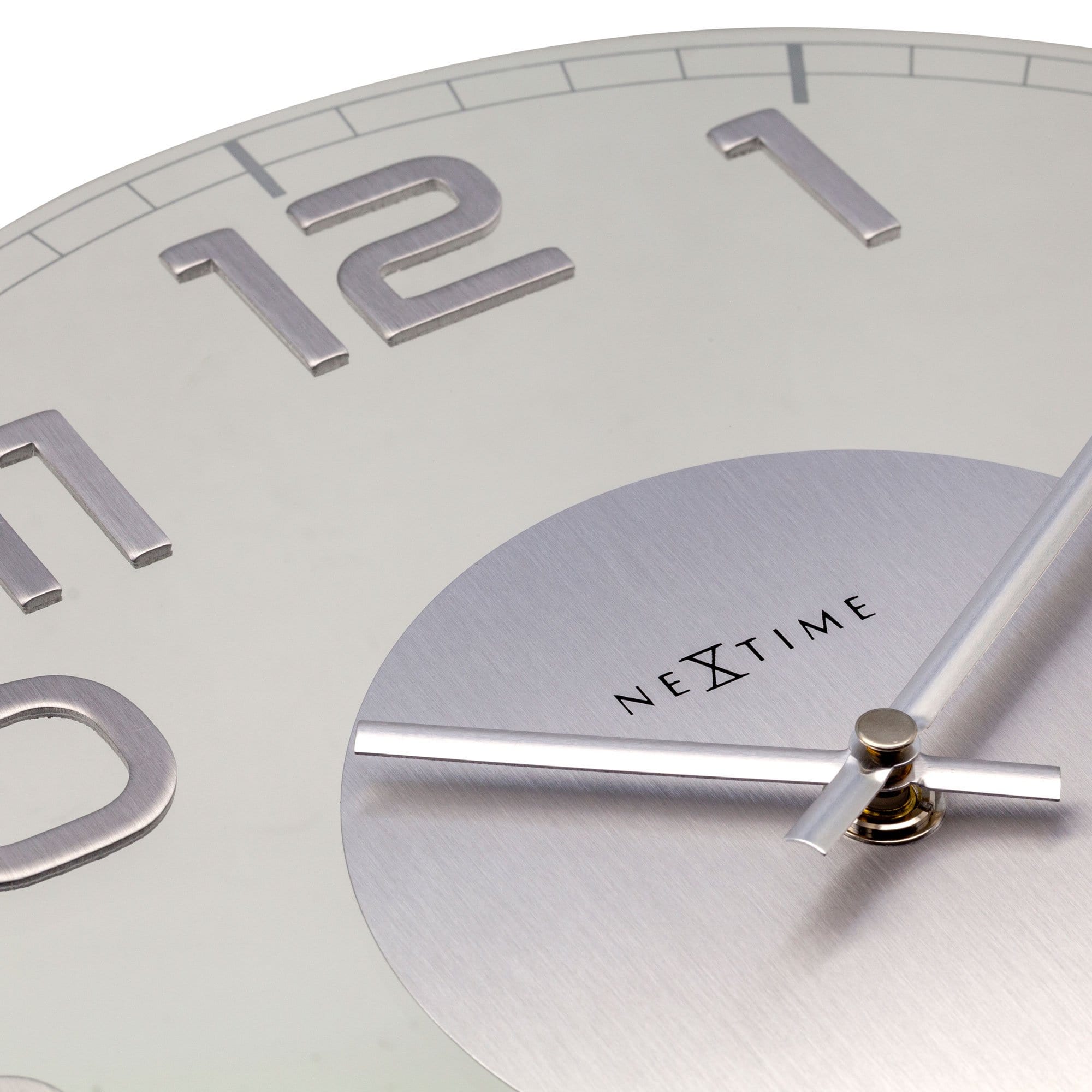 nextime-classy-round-wanduhr-30-cm-lautlos-glas-schwarz-wei image 8
