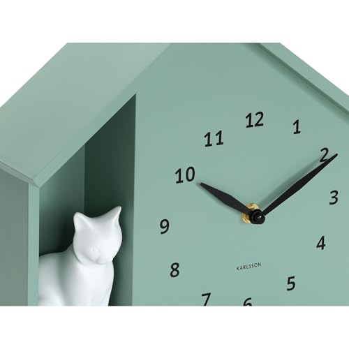 karlsson-sitting-cat-wanduhr-gr-n-24-9x24-9x27-cm image 8