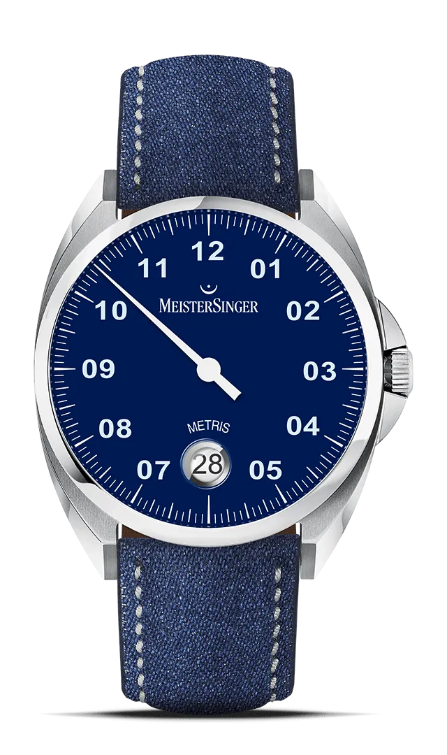 meistersinger-metris-einzeigeruhr-blau image 1