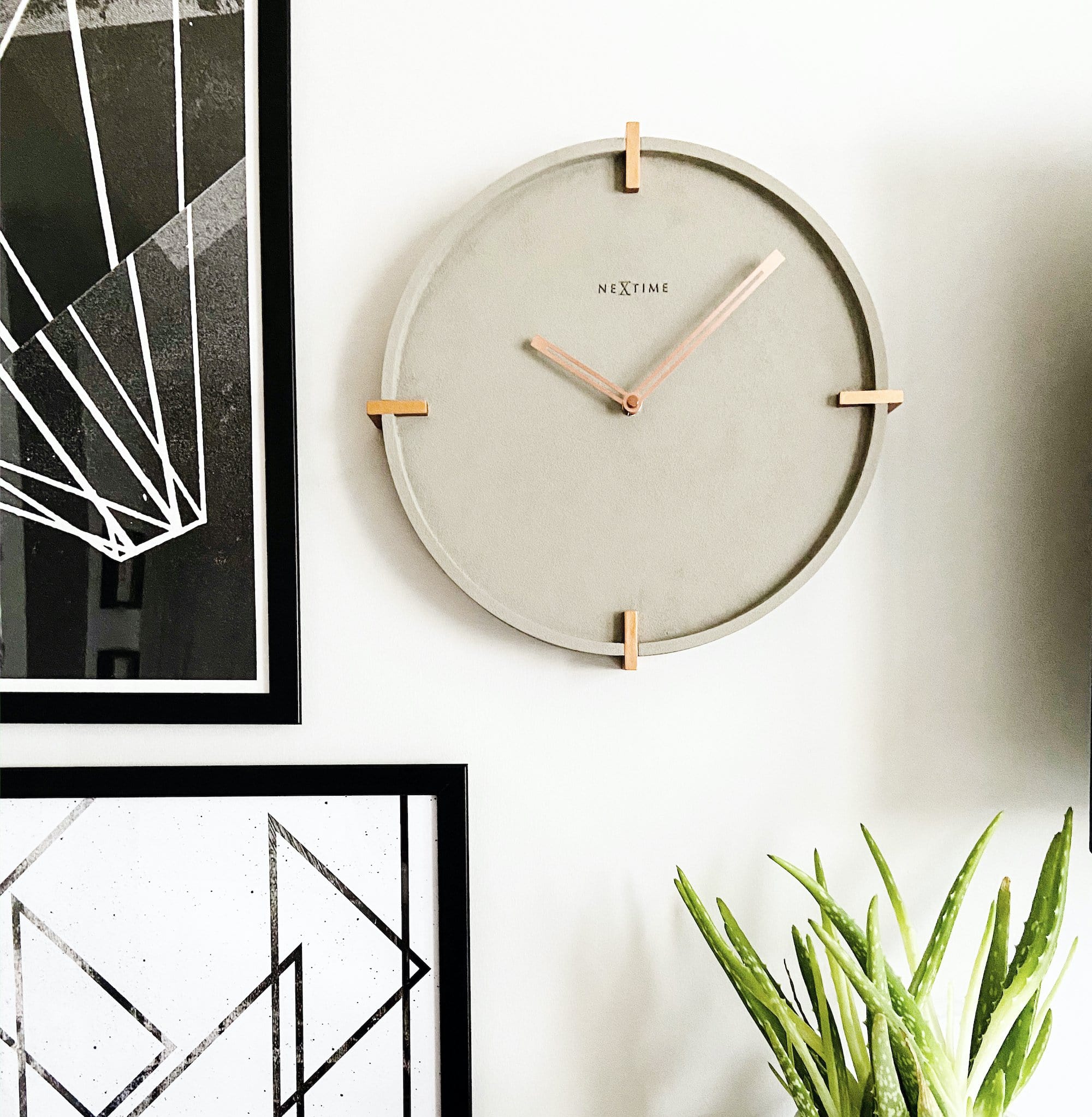 nextime-mohawk-wall-wanduhr-32-cm-beton-grau-kupfer image 8
