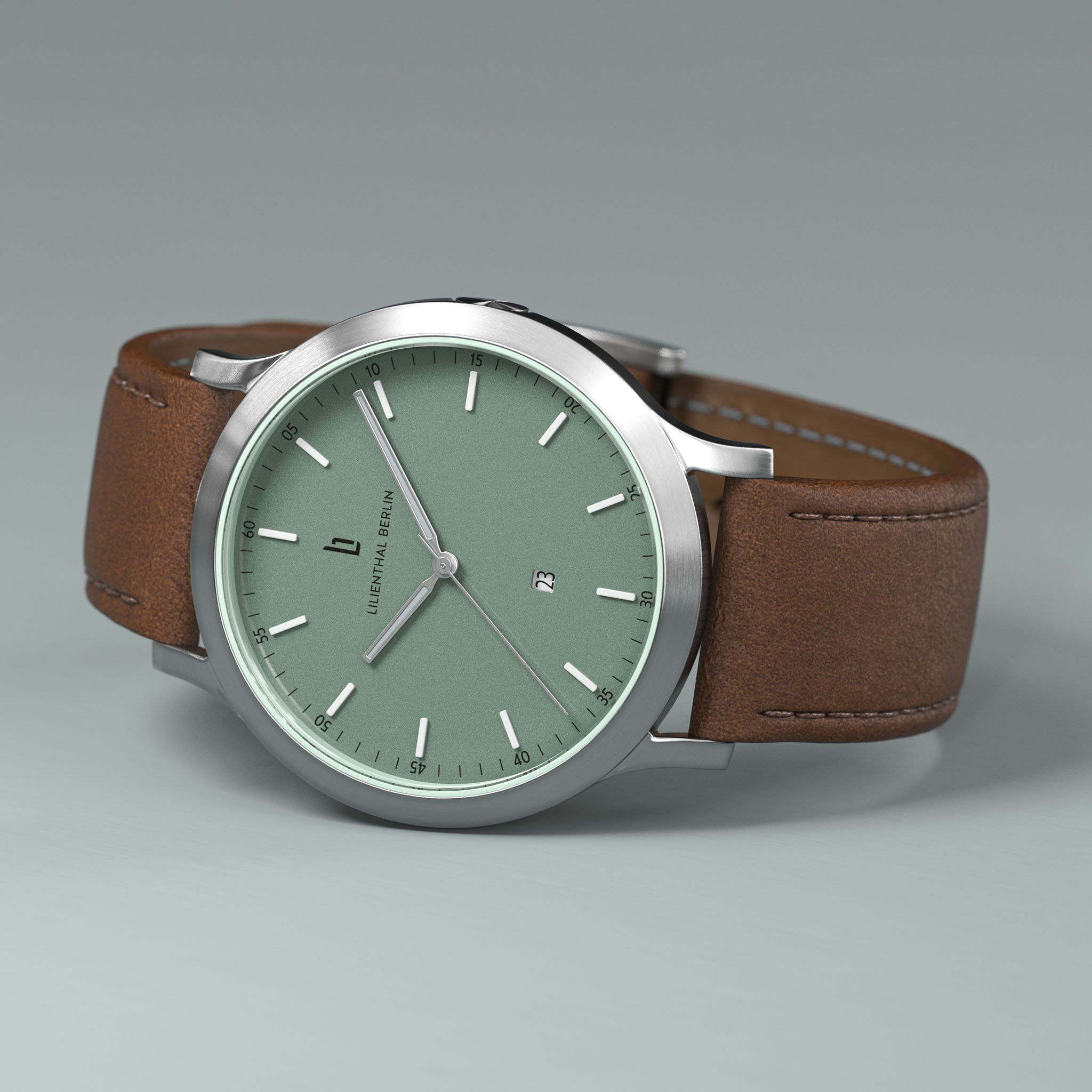 lilienthal-berlin-huxley-armbanduhr-silver-sage-green-40-mm image 3