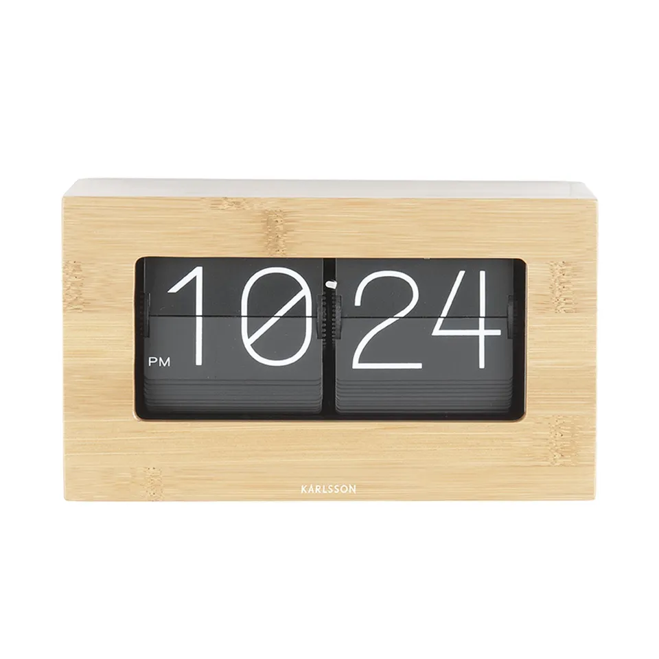 karlsson-boxed-flip-tischuhr-bambus-20-5-x-7-x-11-5-cm image 1