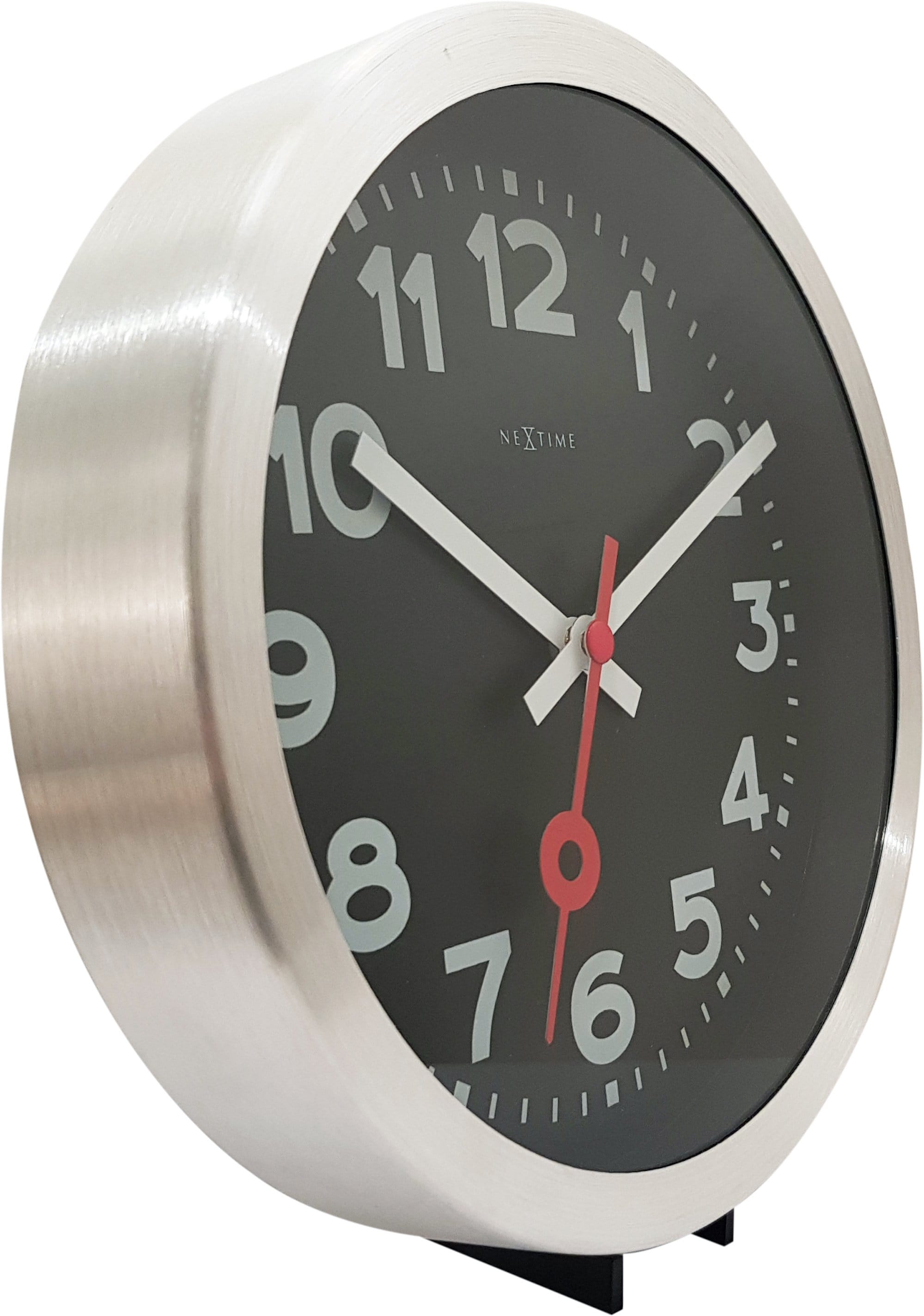 nextime-station-numbers-wand-und-tischuhr-19-cm-aluminium-schwarz image 4