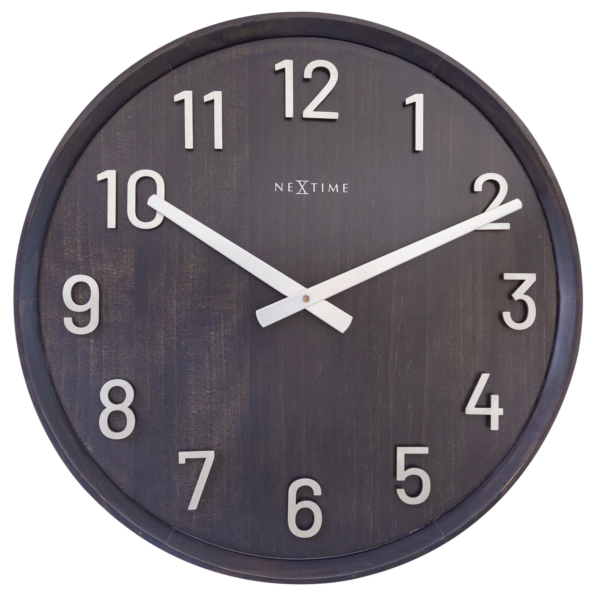nextime-precious-wanduhr-50-cm-holz-metall-lautlos-braun-schwarz image 8