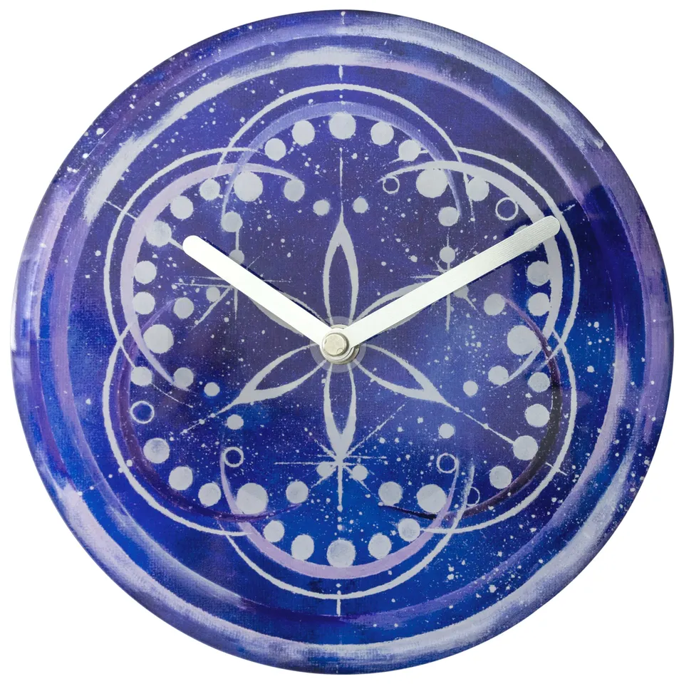 nextime-cosmo-table-tisch-wanduhr-20-cm-indigo-geh-rtetes-glas-leise-kosmisches- image 1