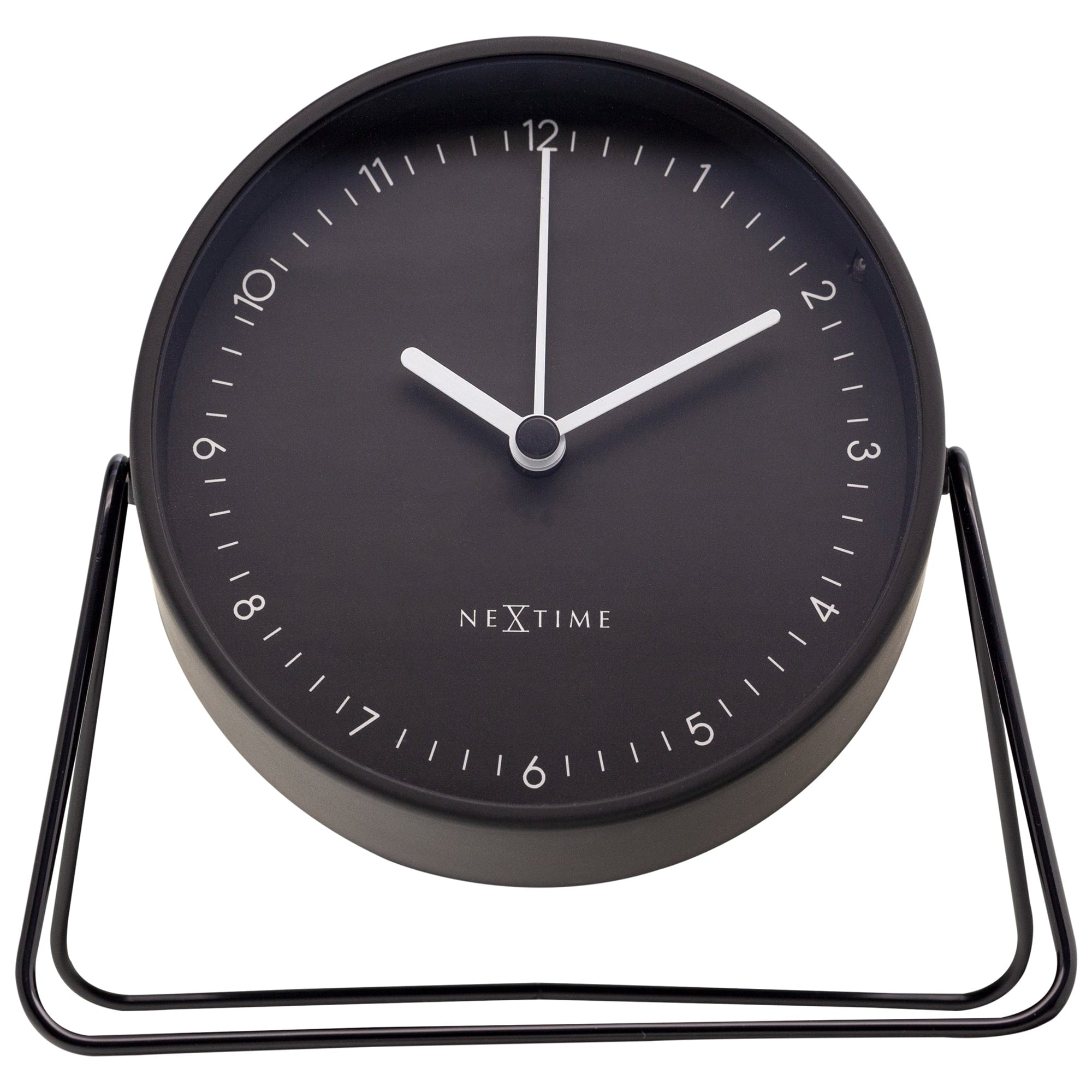 nextime-berlin-table-tischwecker-14x13x7-cm-lautlos-metall-schwarz-grau image 1