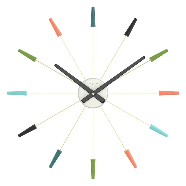 nextime-plug-inn-wanduhr-58cm-silent-vintage-edelstahl image 1