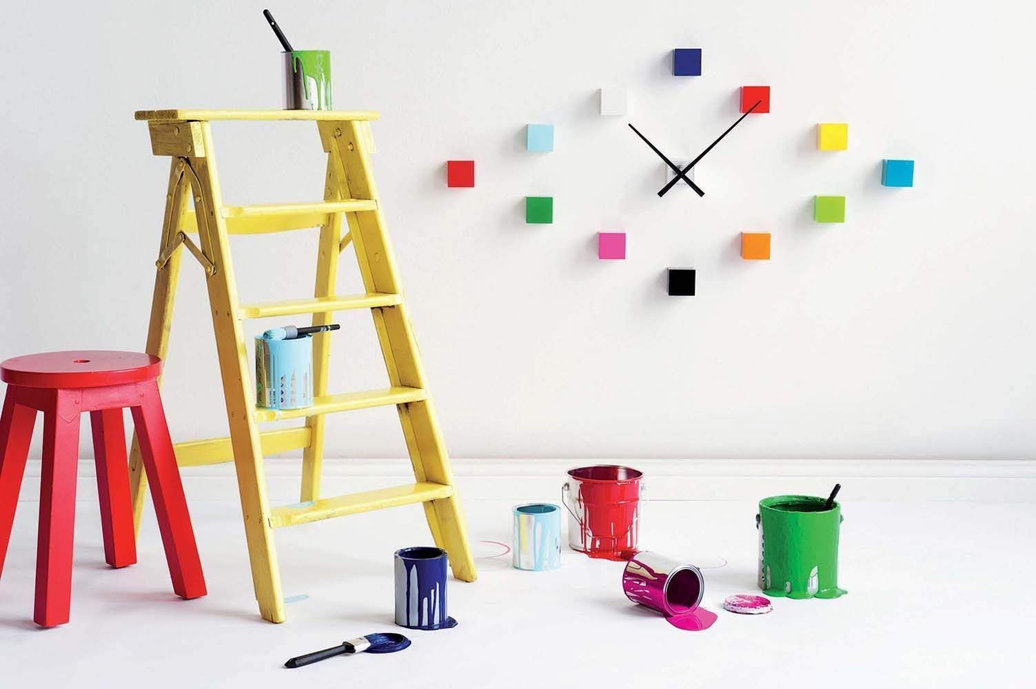 karlsson-diy-cubic-wanduhr-ka5698mc-mehrfarbig-kunststoff image 2