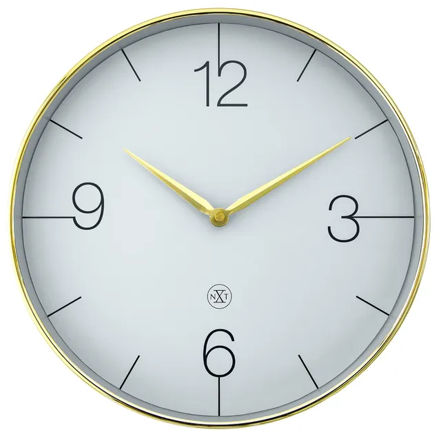 nextime-finesse-wanduhr-analog-30-5-cm-kunststoff-gold-chrom-grau image 1