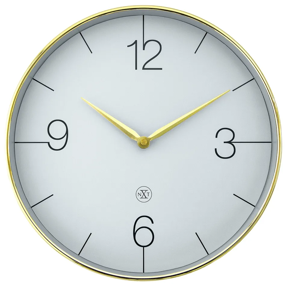 nextime-finesse-wanduhr-analog-30-5-cm-kunststoff-gold-chrom-grau image 1