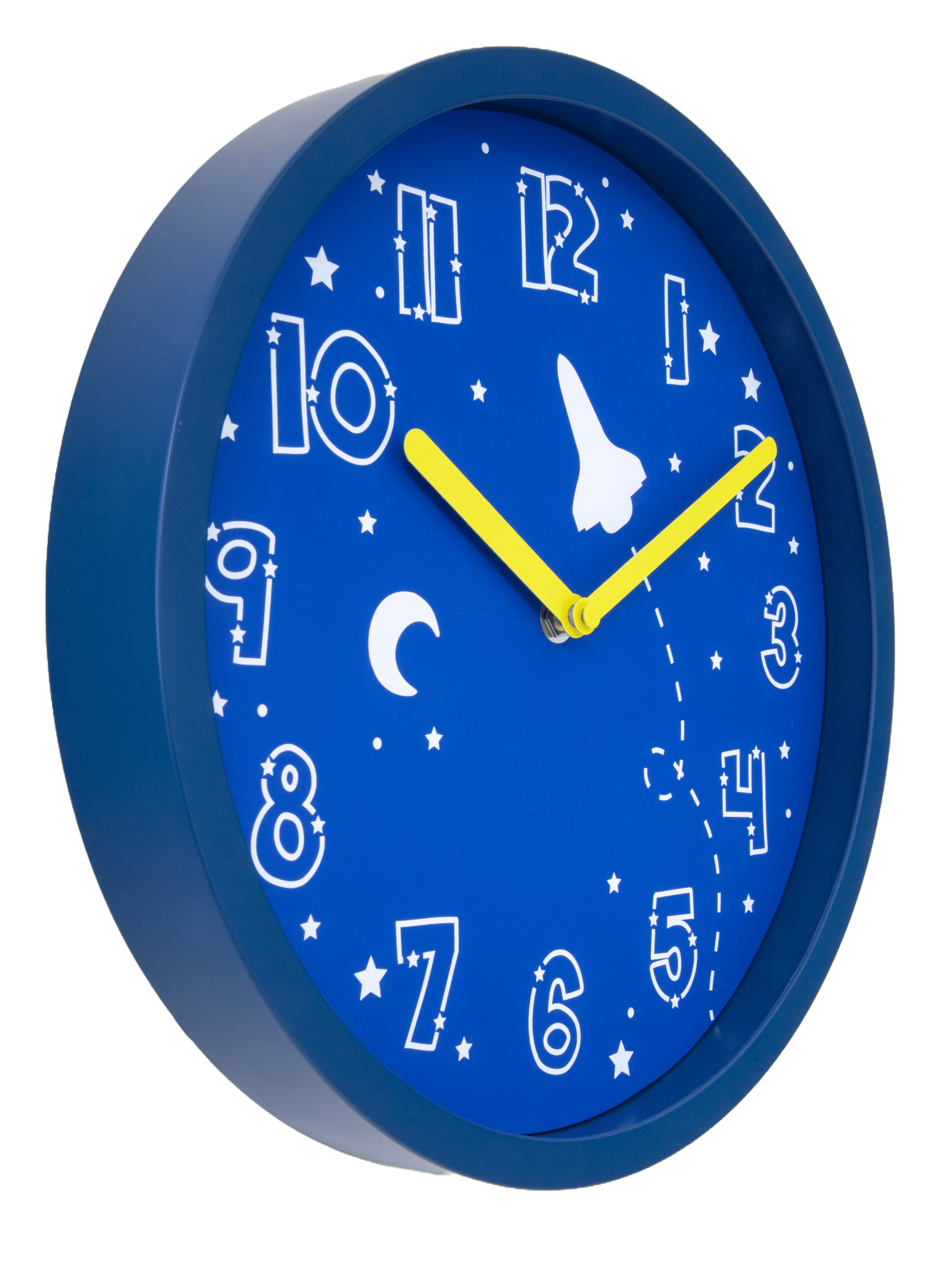 nextime-stellar-kinder-wanduhr-30-cm-weltraum-design-blau-kunststoff image 2