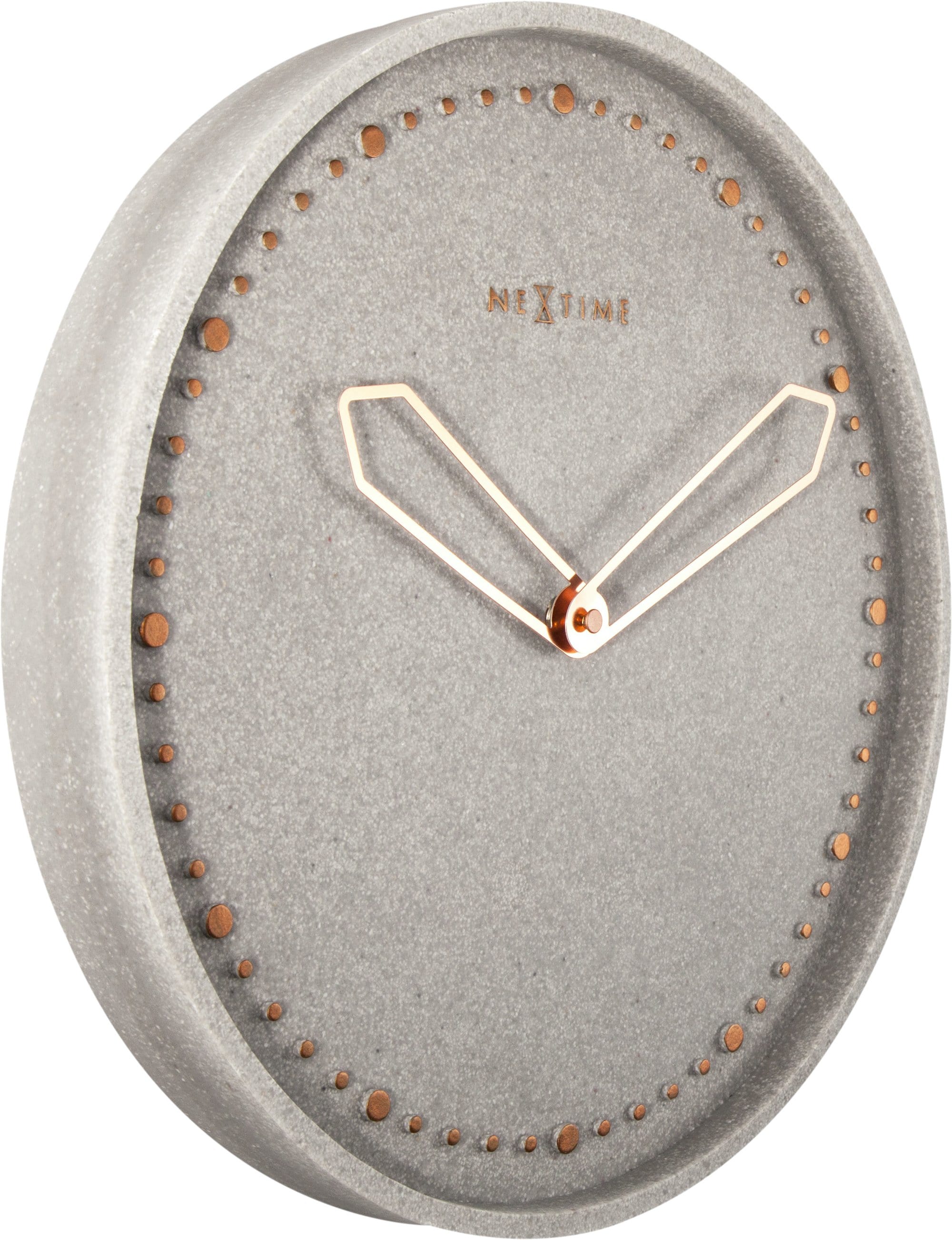 nextime-cross-designer-wanduhr-35-cm-polyresin-beton-mit-ros-gold image 2