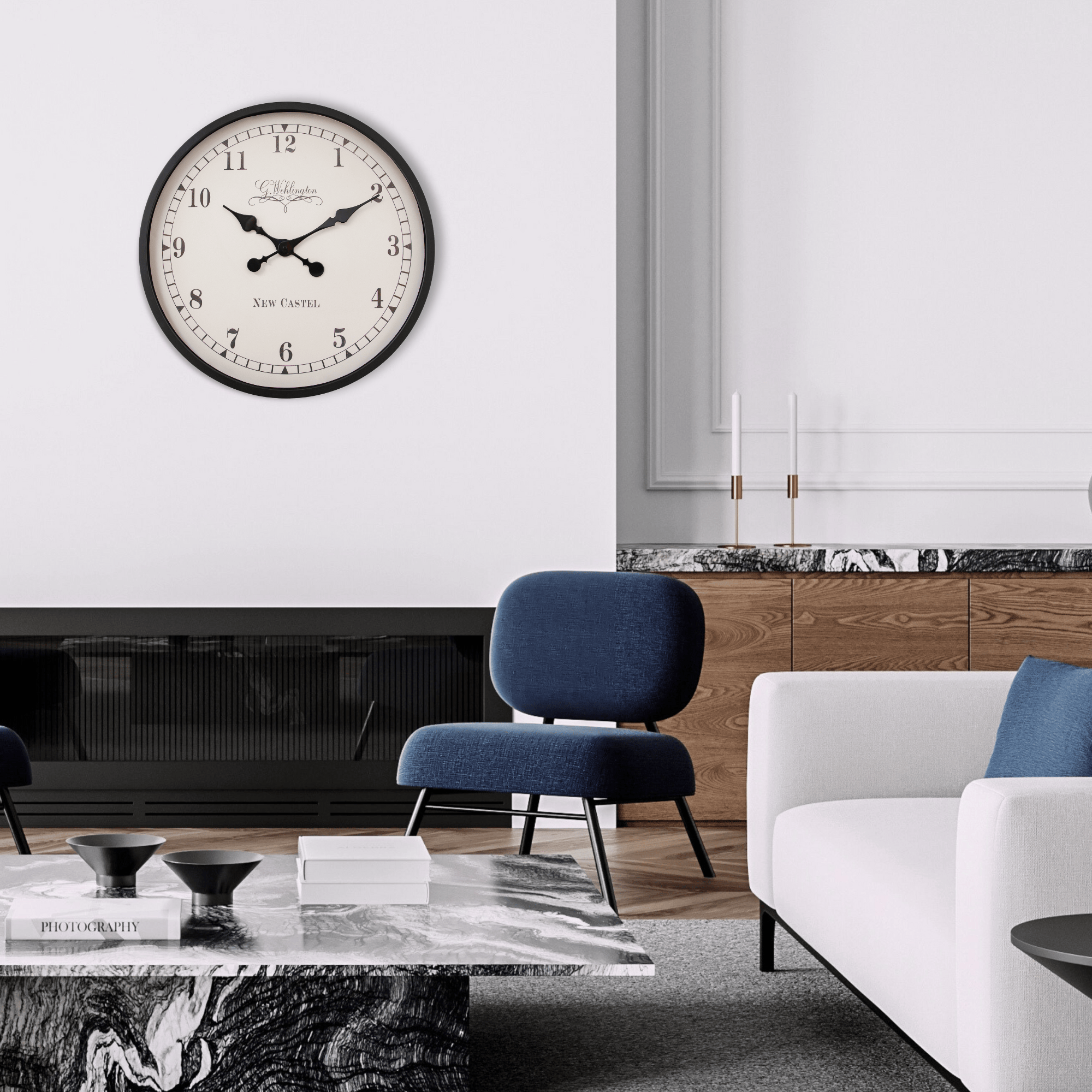 nextime-ambera-wanduhr-60-cm-kunststoff-schwarz-creme image 4