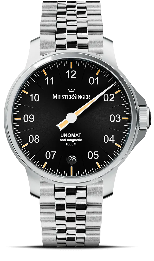 meistersinger-unomat-armbanduhr-schwarz-mit-old-radium image 1