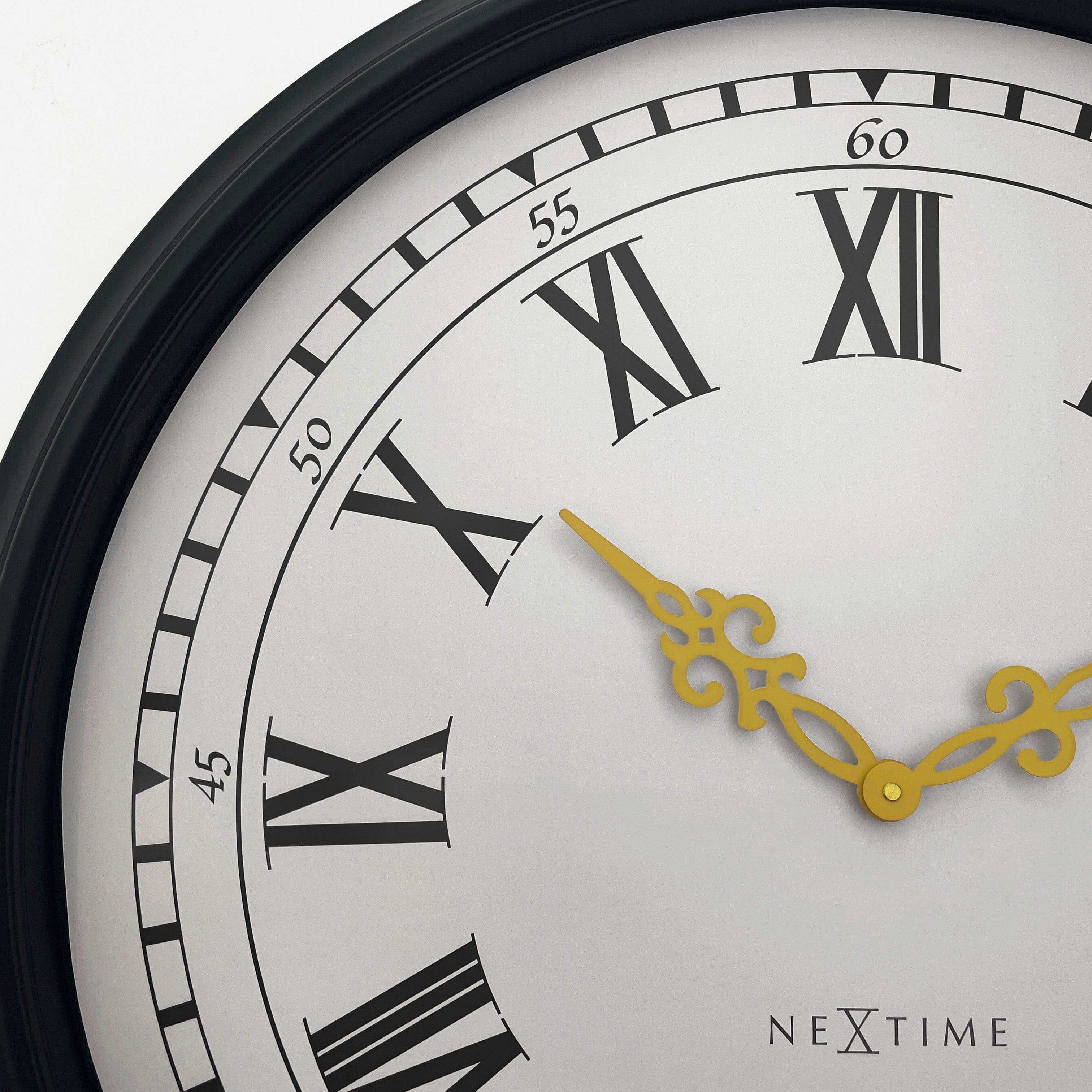 nextime-chopin-large-wanduhr-76cm-schwarz-grau-kunststoff-lautlos image 4