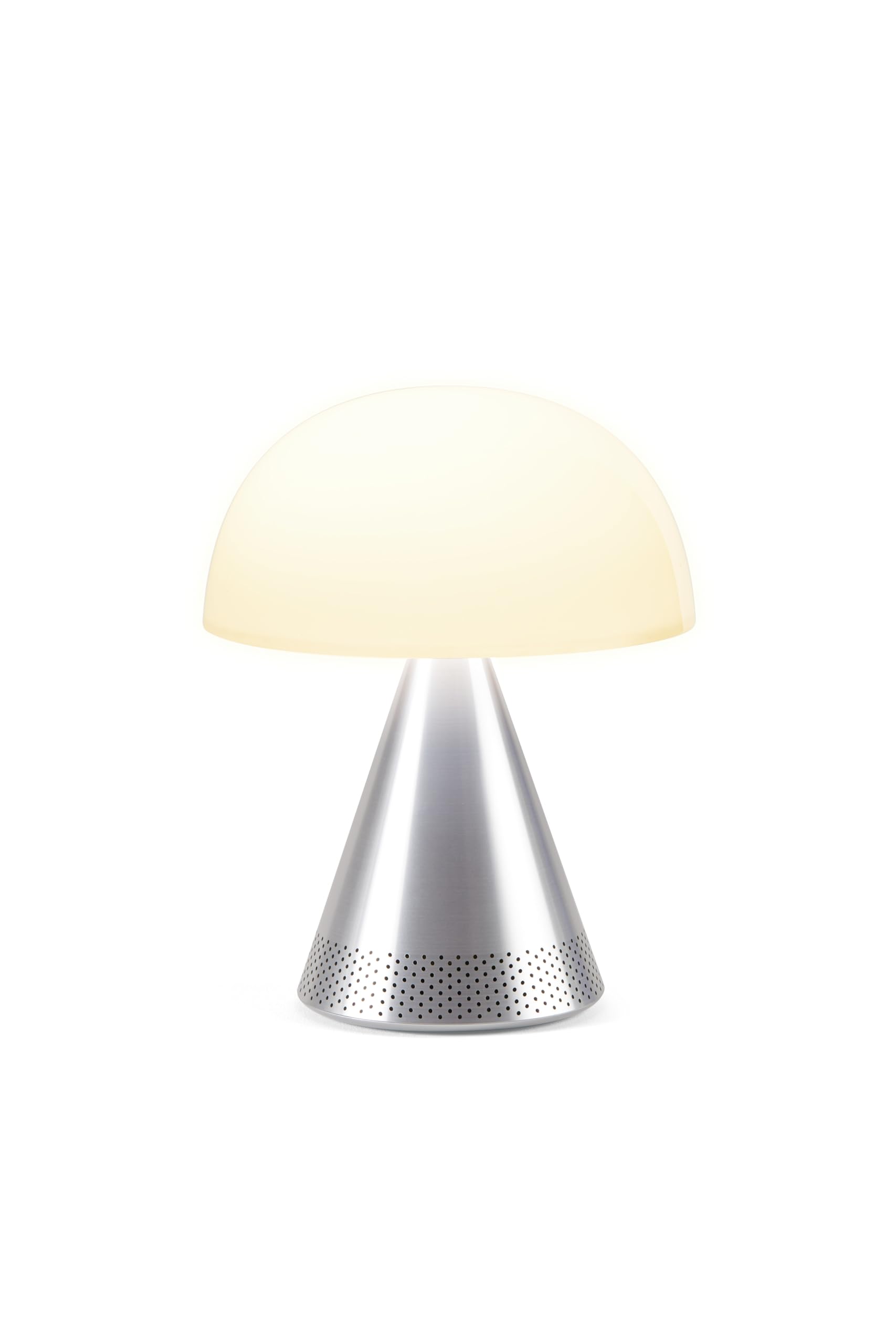 lexon-mina-l-audio-led-leuchte-mit-bluetooth-lautsprecher-17cm-poliertes-alumini image 1