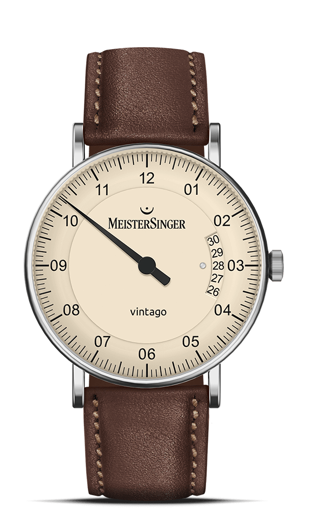 meistersinger-vintago-elfenbein-einzeiger-armbanduhr image 1