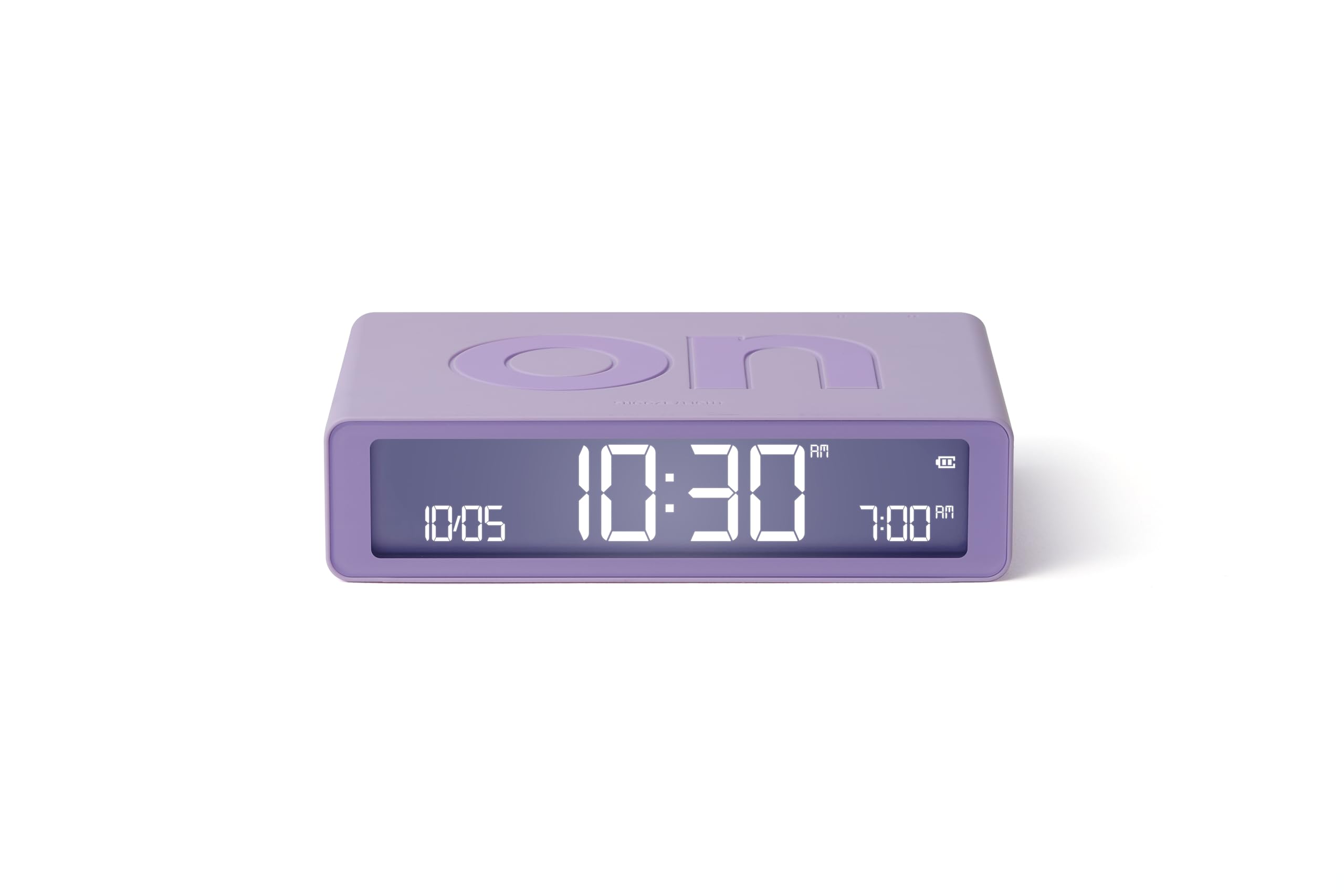 lexon-flip-classic-wecker-wendbar-lcd-lila image 1