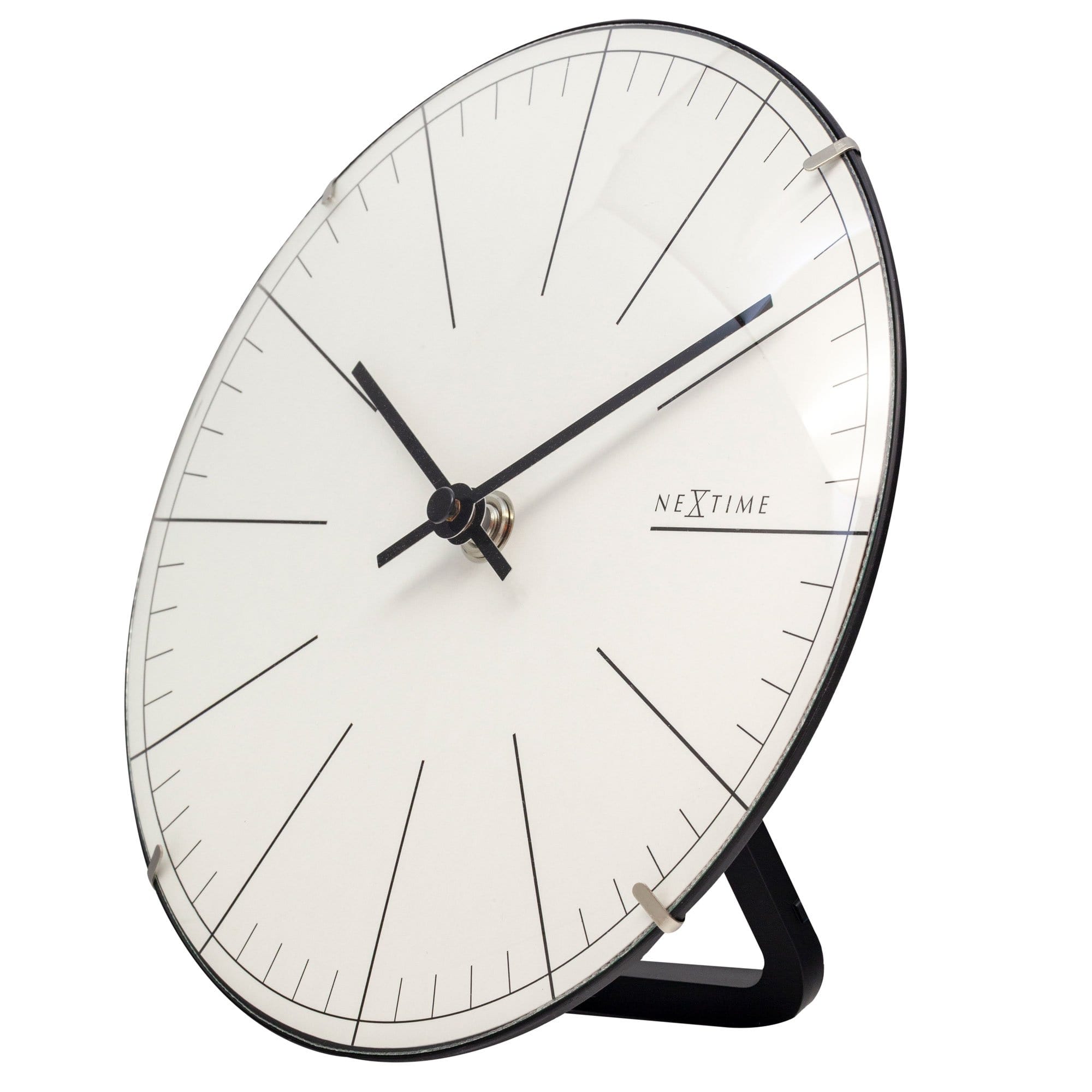 nextime-big-stripe-mini-dome-tisch-und-wanduhr-20-cm-glas-schwarz-wei image 5