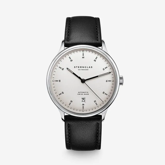 sternglas-kanton-2-0-silber-modena-schwarz-39-mm-leder-herrenuhr image 1