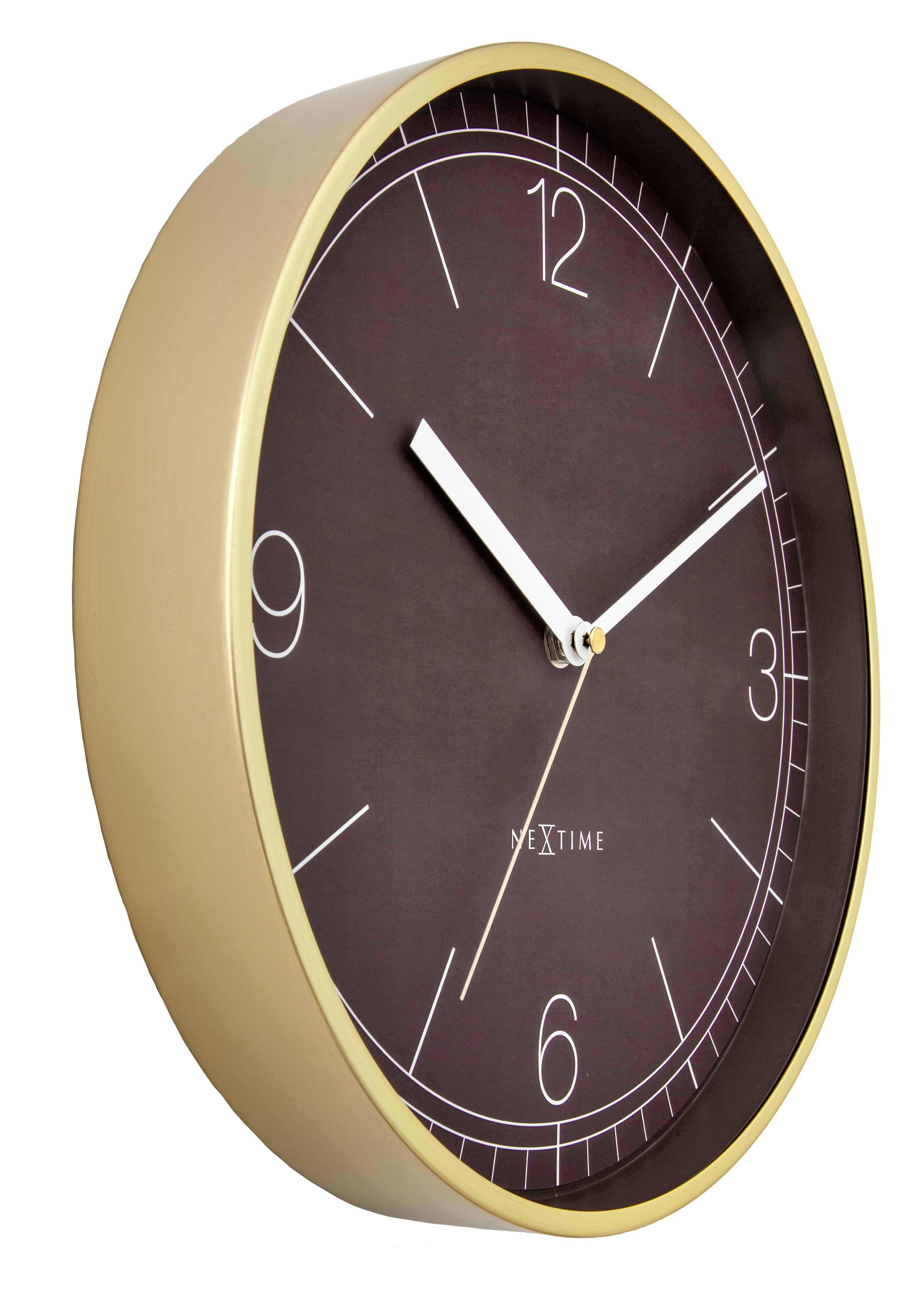 nextime-nova-wanduhr-30-cm-aluminium-gold-lautlos image 7