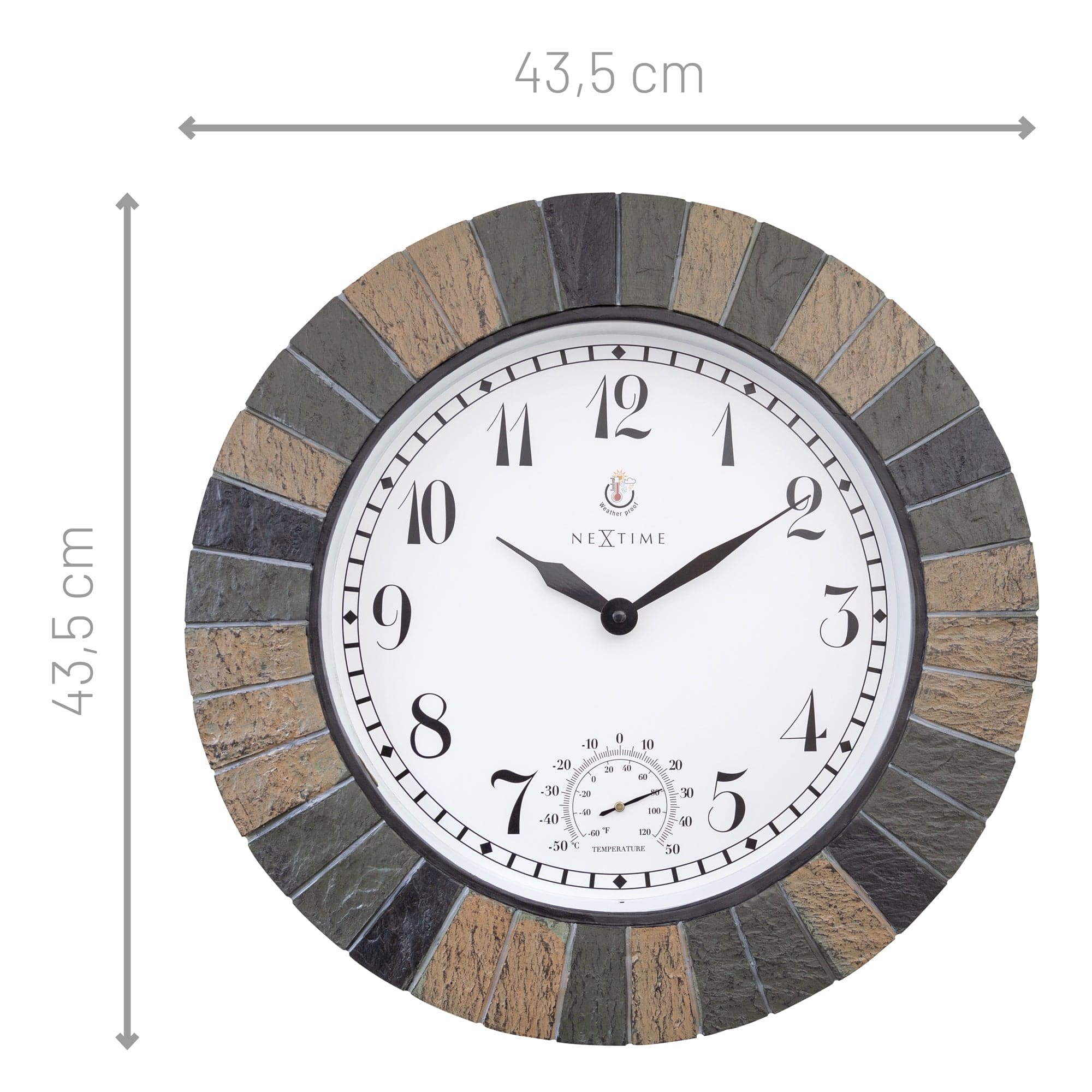nextime-aster-large-outdoor-uhr-43-5-cm-mit-thermometer-schwarz image 6