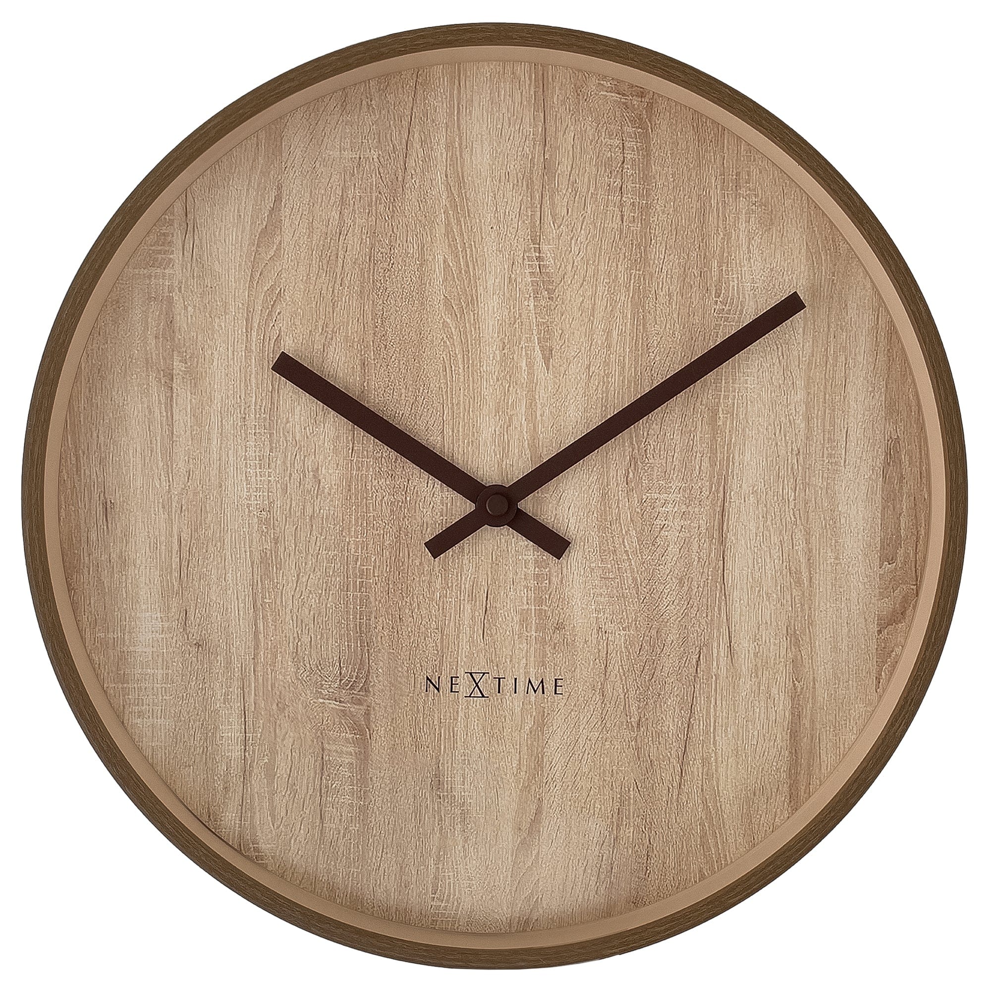 nextime-oslo-wanduhr-30-cm-kunststoff-walnuss-naturholz-lautlos image 1