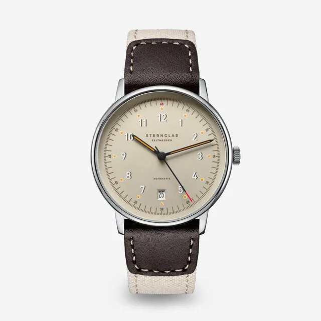 sternglas-lumatik-automatik-unisex-armbanduhr-38-mm-beige-leder image 1