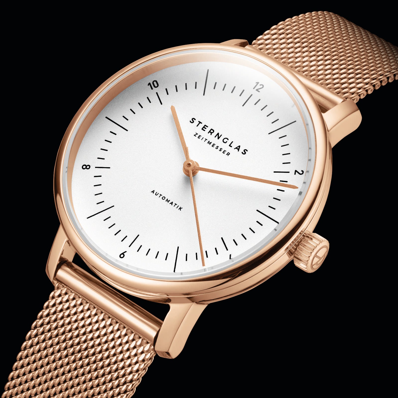 sternglas-naos-xs-automatik-damenuhr-ros-gold-33-mm-edelstahl image 8