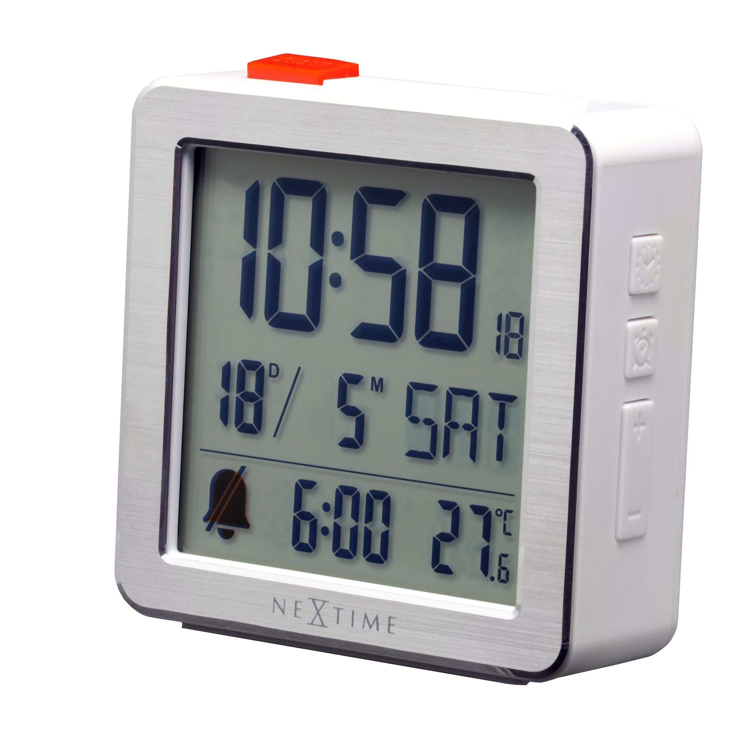 nextime-mini-digitale-tischuhr-wecker-6x6-4x2-1-cm-metall-abs-mit-temperatur image 4