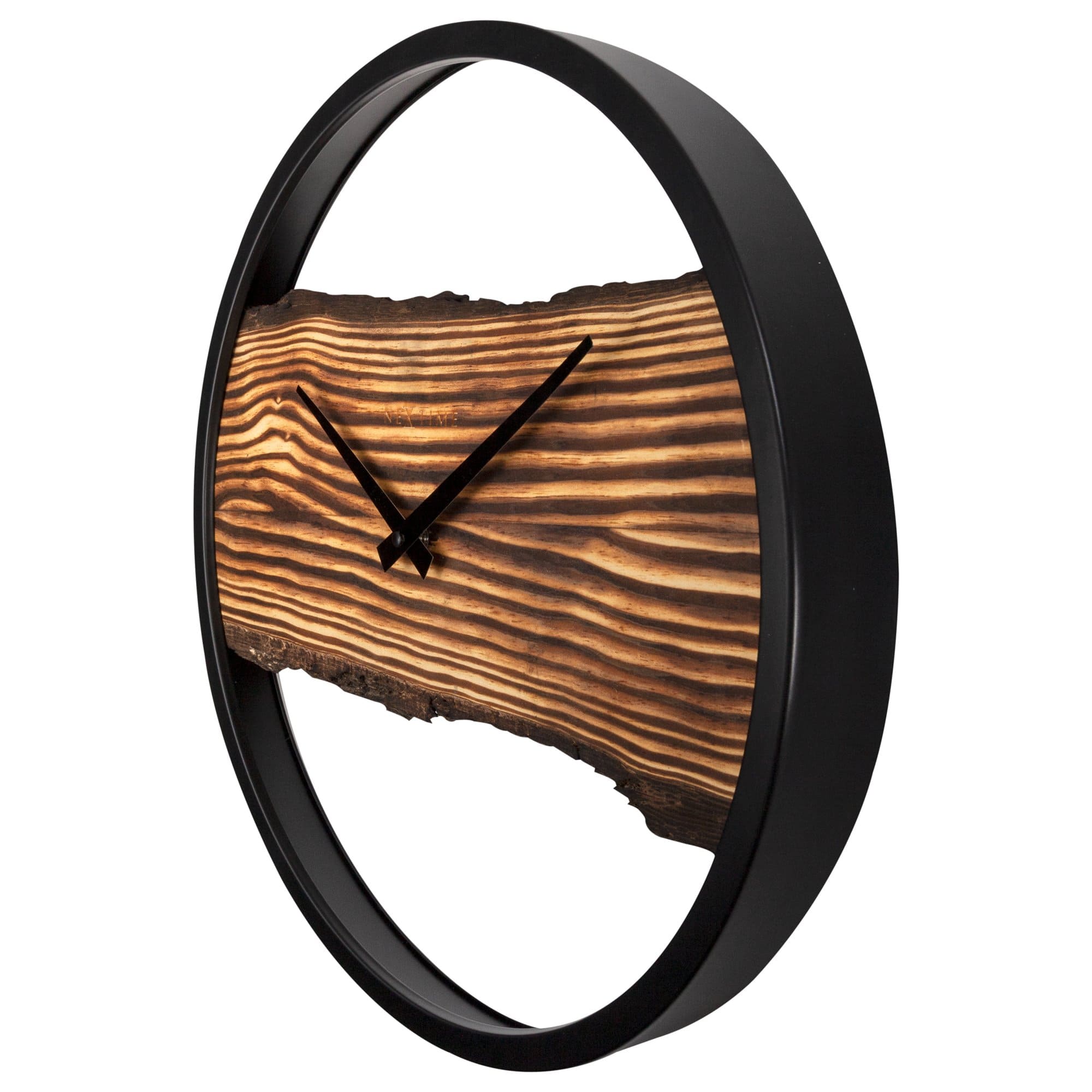 nextime-forest-holz-wanduhr-30-cm-holz-metall-schwarz-lautlos image 7
