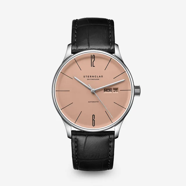 sternglas-berlin-automatik-38mm-kupferbeige-lederuhr-unisex image 1