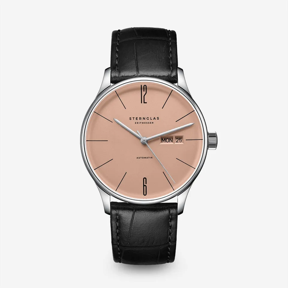 sternglas-berlin-automatik-38mm-kupferbeige-lederuhr-unisex image 1