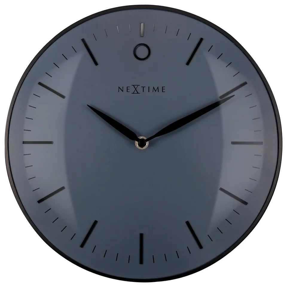 nextime-glamour-small-wanduhr-30cm-lautlos-metall-schwarz-grau-gew-lbtes-glas image 1