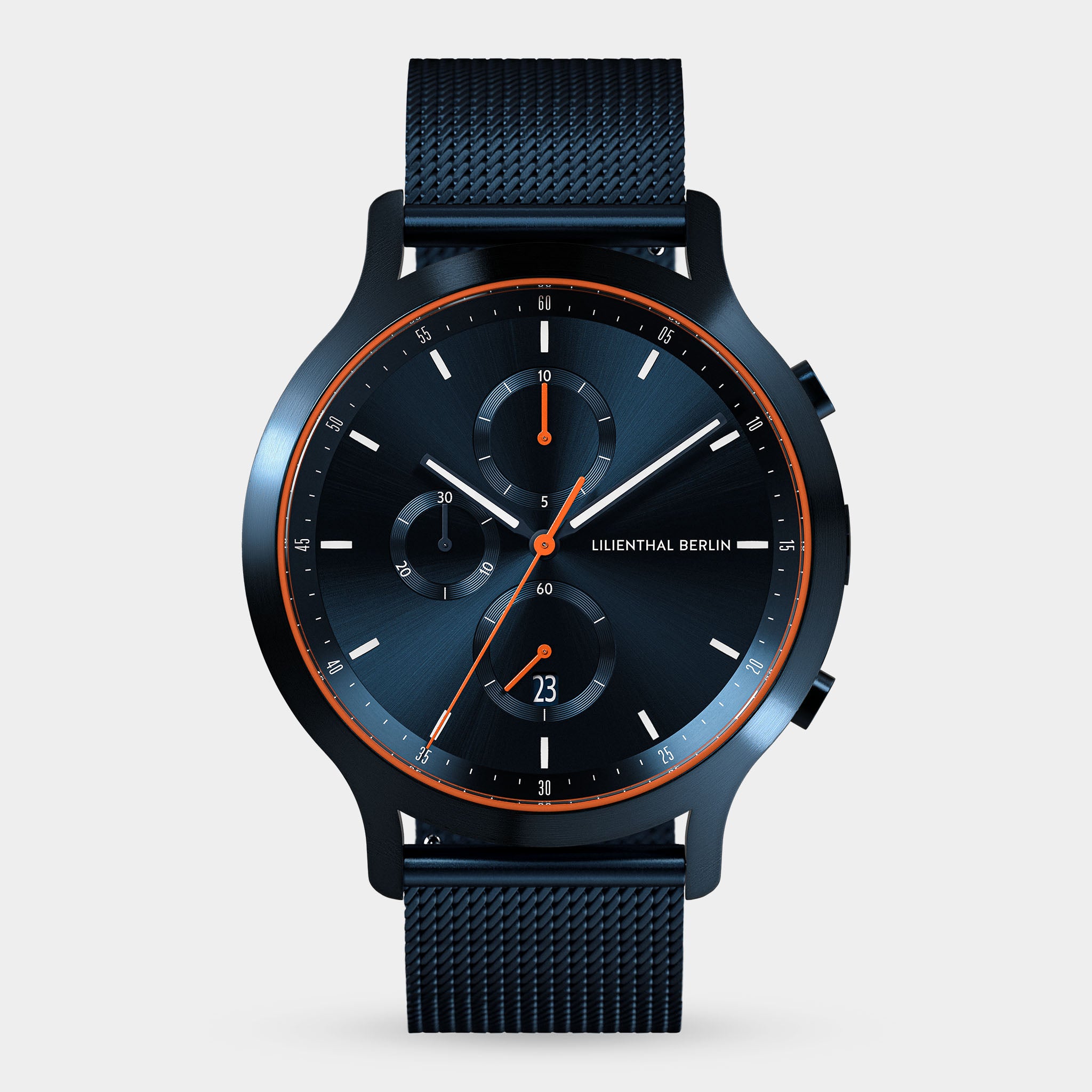 lilienthal-berlin-chronograph-uhr-blue-orange image 1