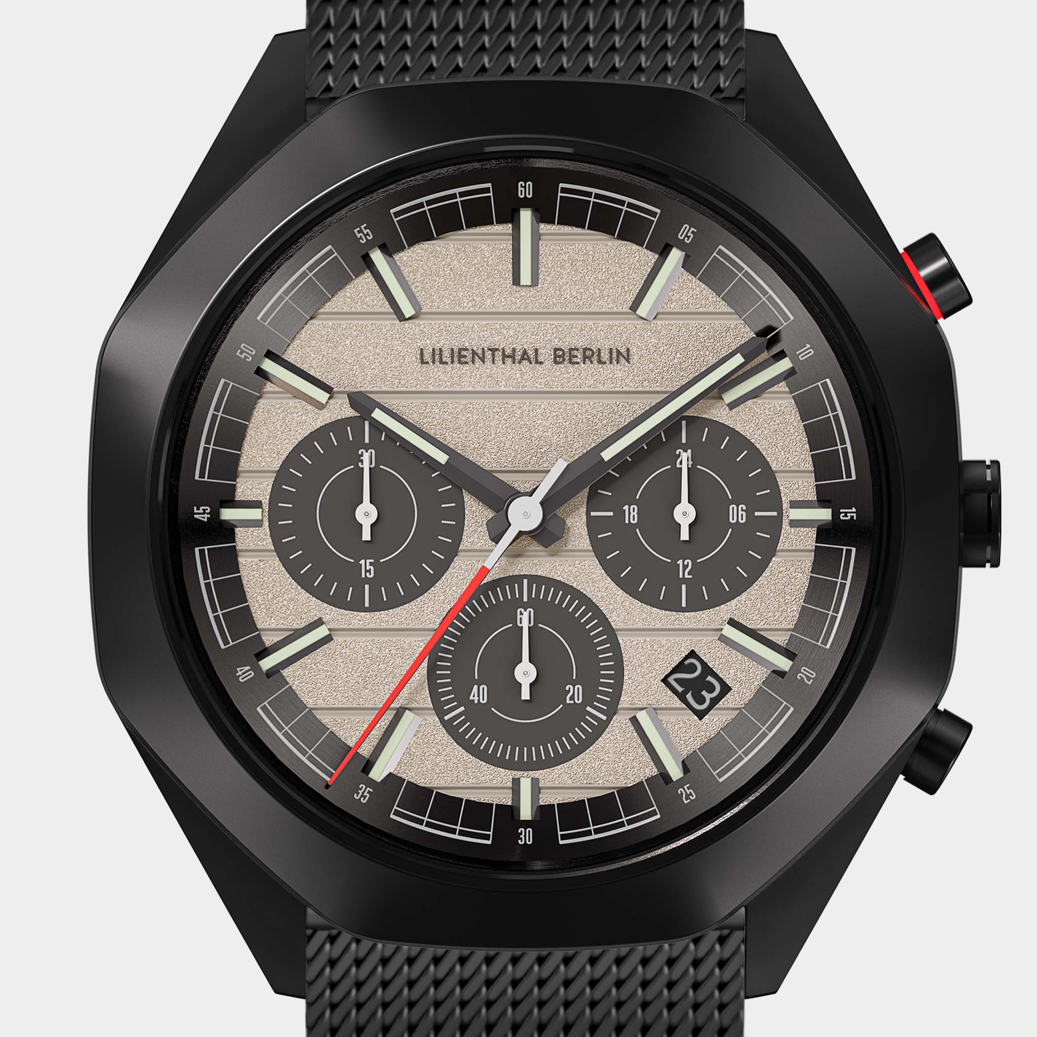 lilienthal-berlin-octachrono-black-sand-chronograph-40-mm-mit-mesh image 7