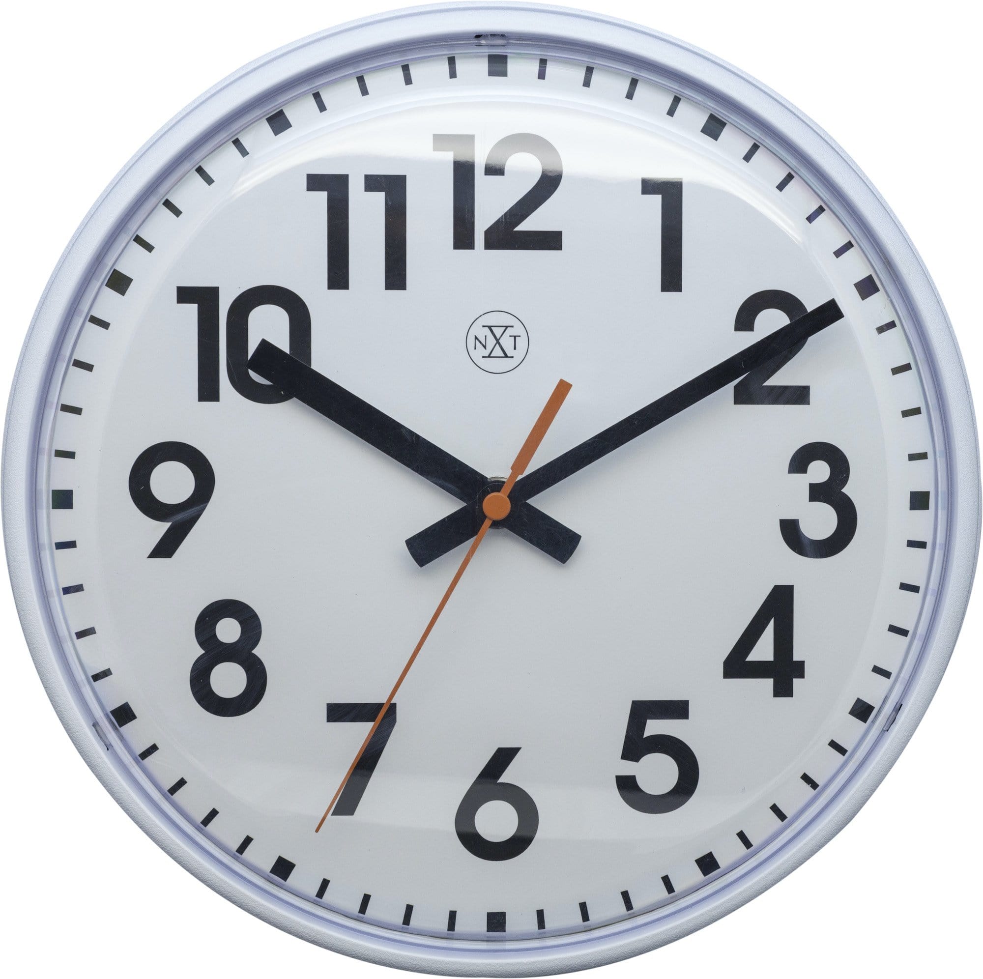 nextime-peter-wanduhr-26cm-wei-schwarz-kunststoff image 1