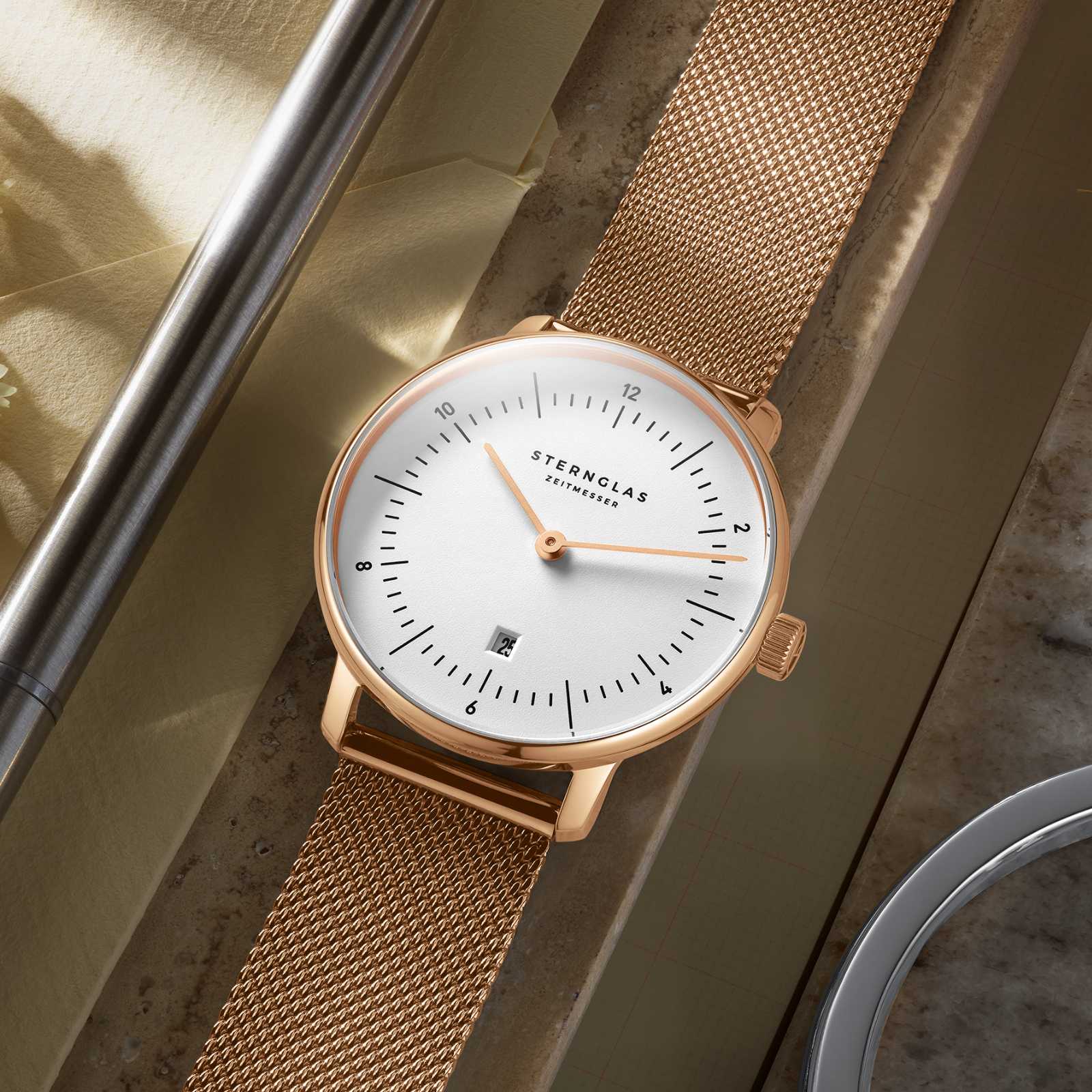 sternglas-naos-xs-damenuhr-33mm-ros-gold-edelstahl image 2
